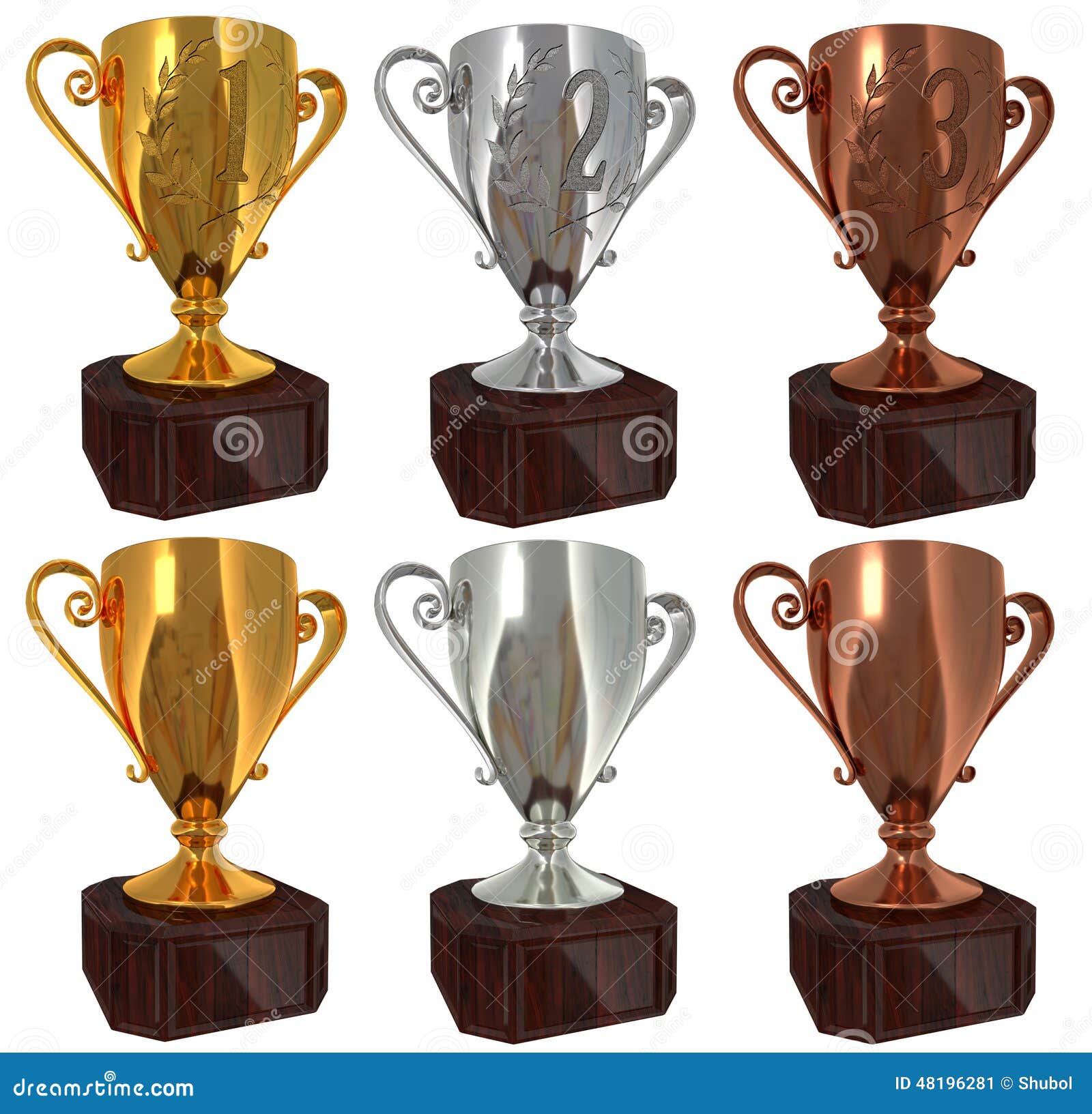 6 Winners cups stock illustration. Illustration of isolated 48196281