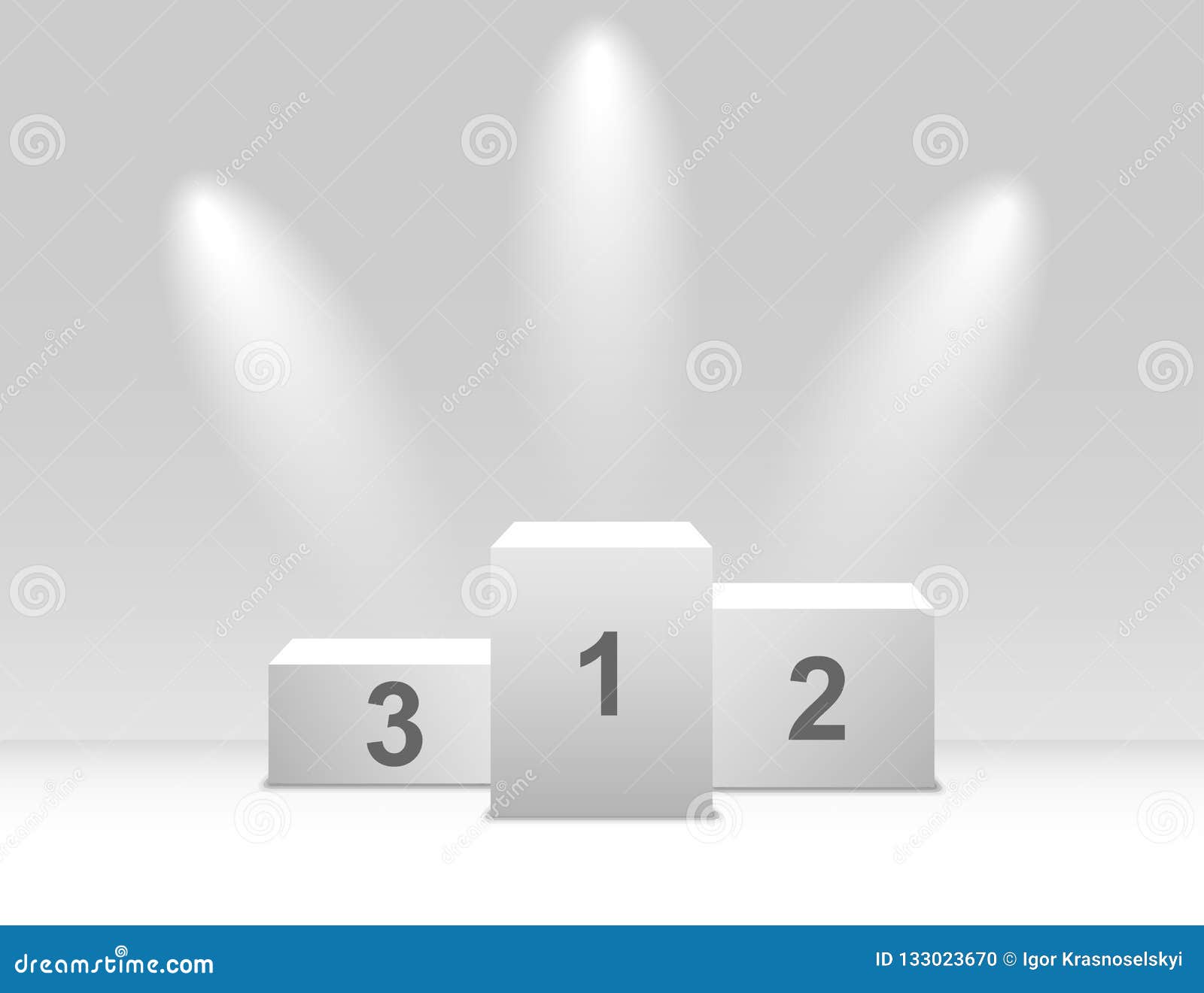 Podium With Spotlight. Bright Neon Threedimensional Podium Background