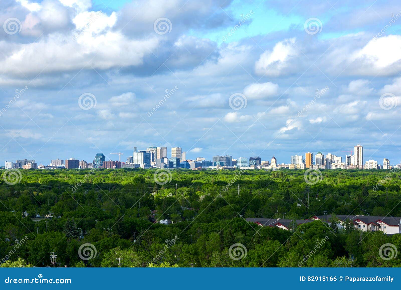 winnipeg city aerial view at manitoba canada