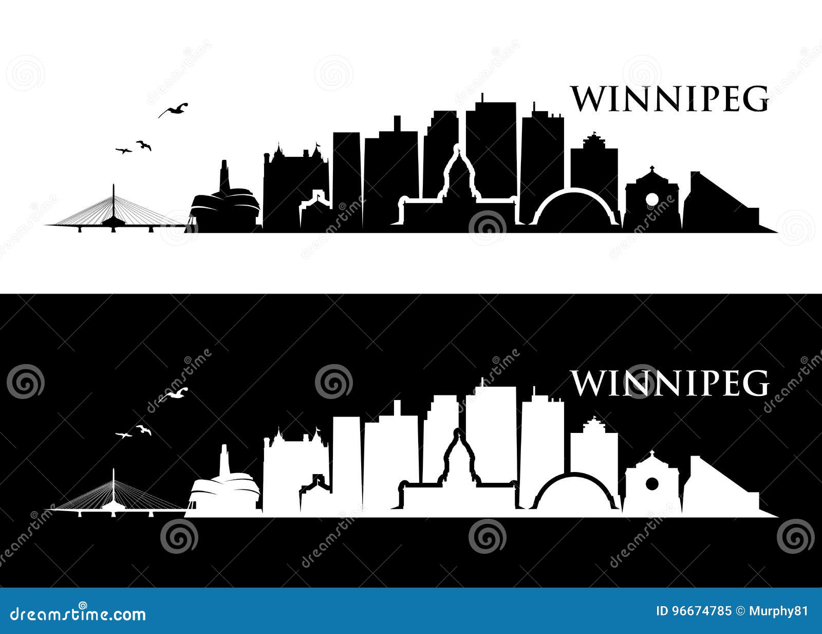 Wall art INSTANT DOWNLOAD Skyline poster Canada Contemporary Winnipeg