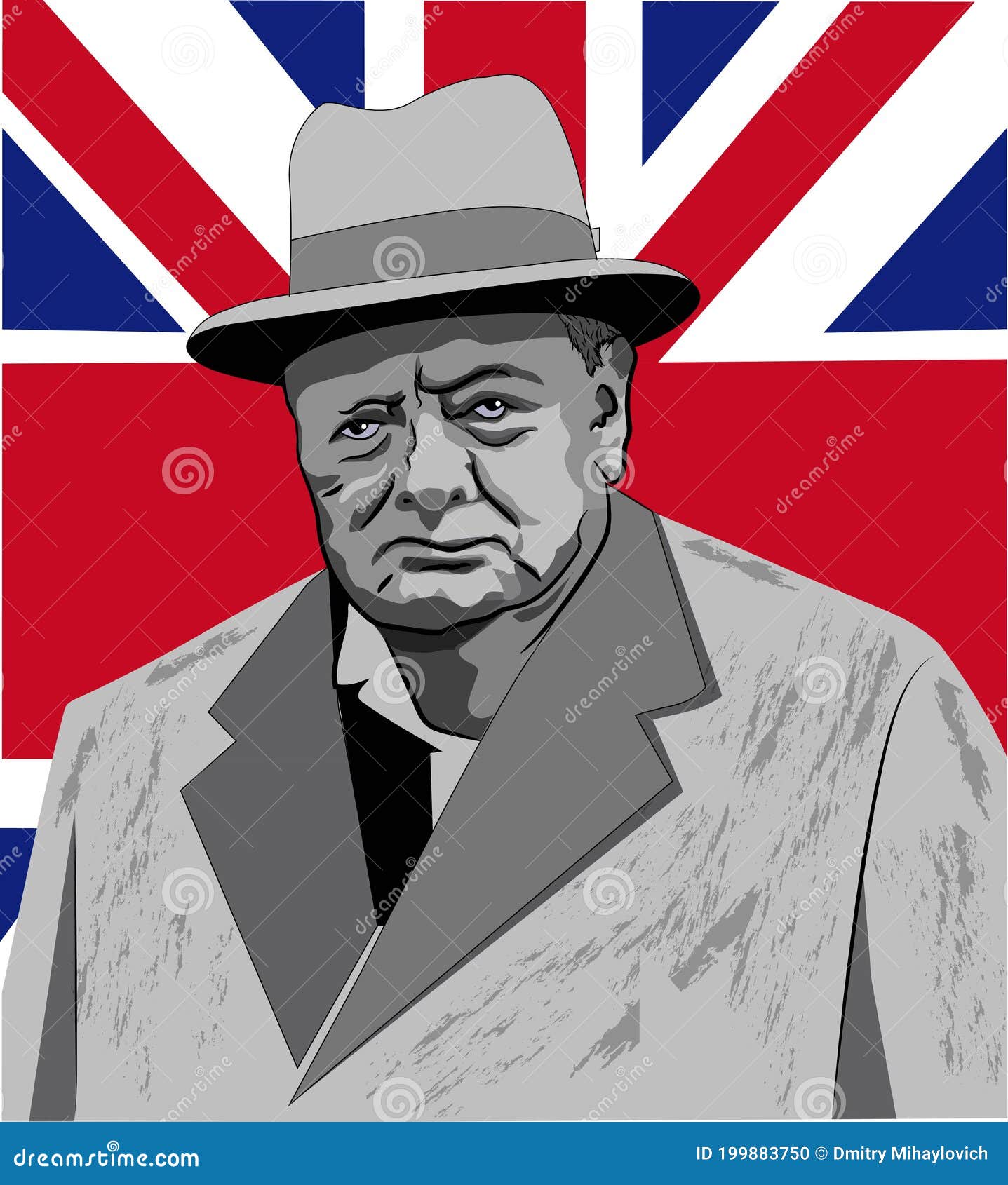 Winston Churchill Vector Sketch Portrait Isolated Editorial Photo ...