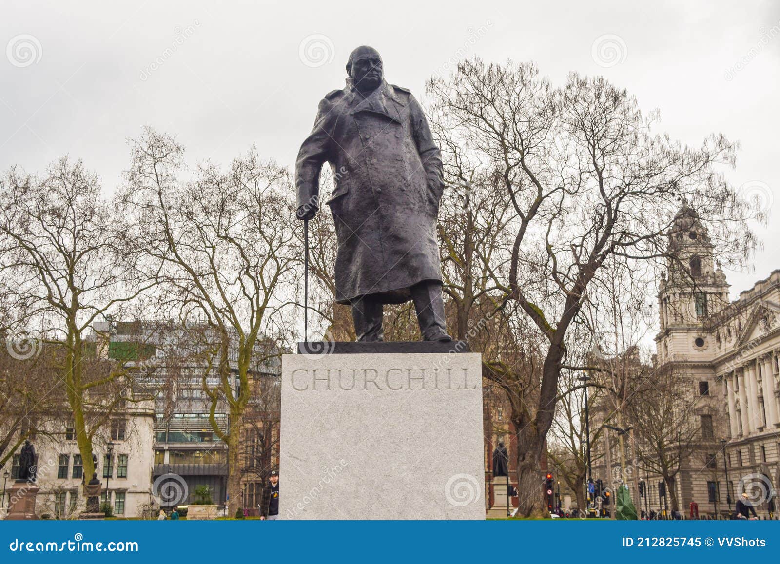 Winston Churchill Statue Parliament Square London Editorial Image