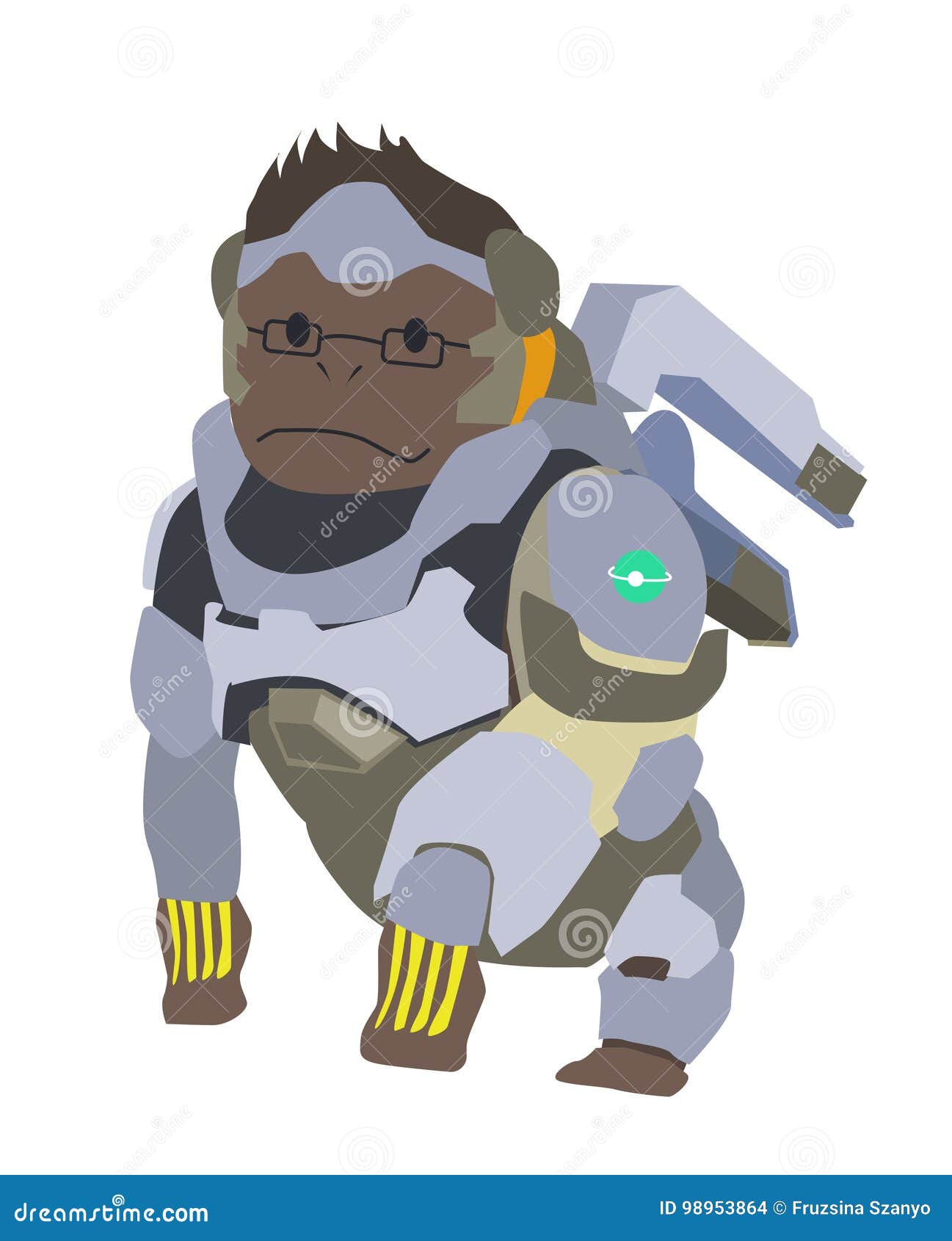 blizzard overwatch winston clipart stock vector illustration of