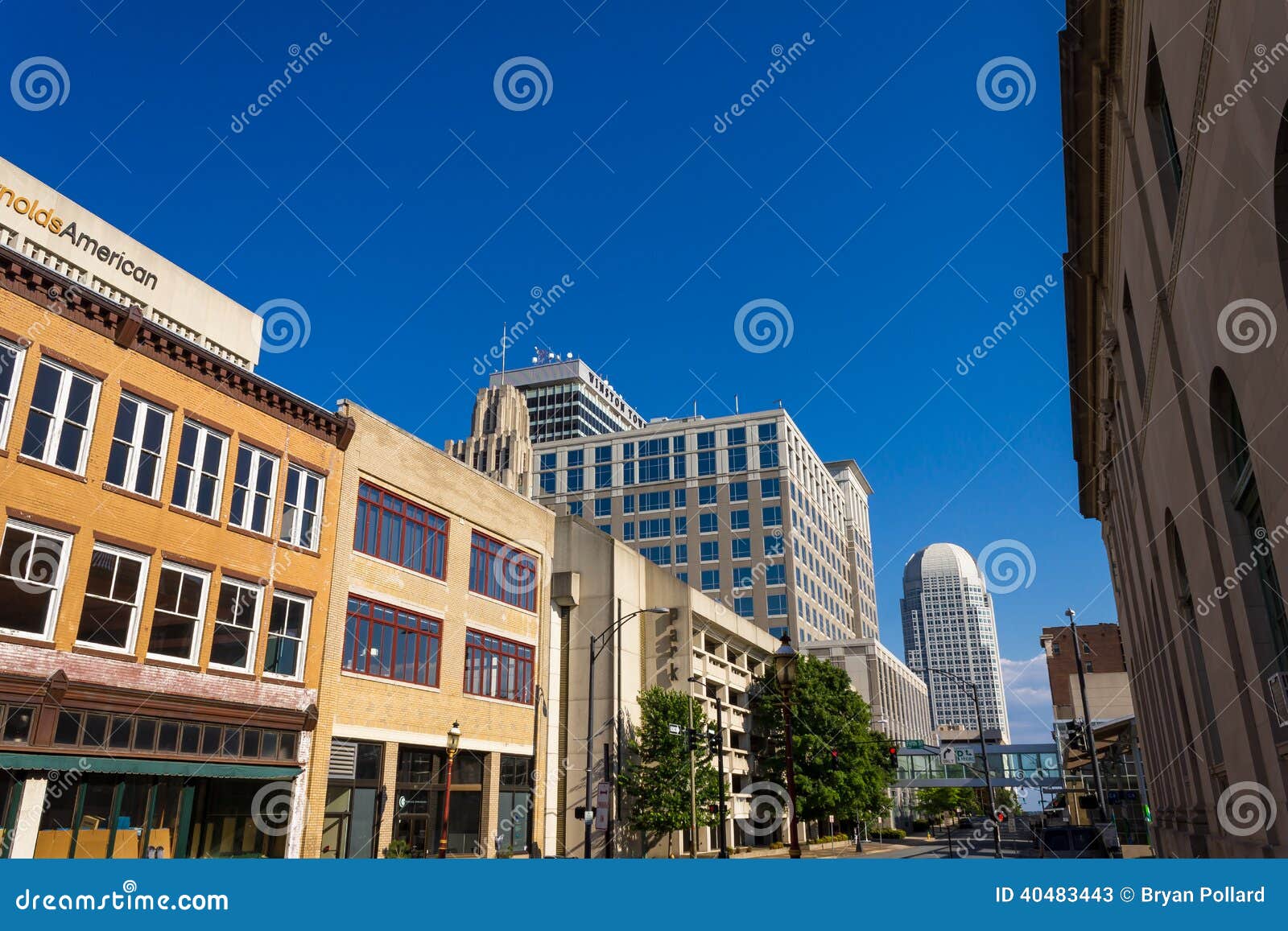 WinstonSalem Downtown De Liberty Street Foto de Stock Editorial