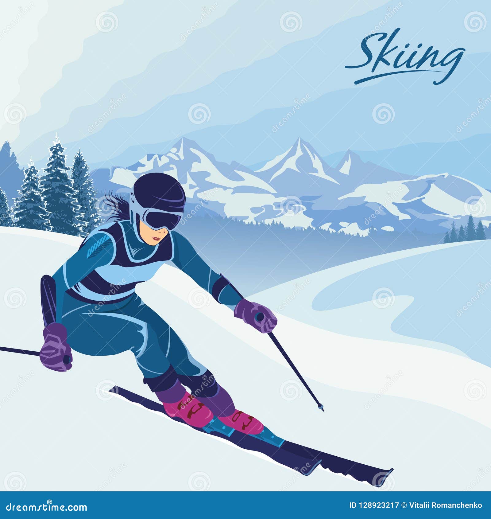 Winter Active Holiday in the Mountains. Skiing, Snowboarding and Slalom ...