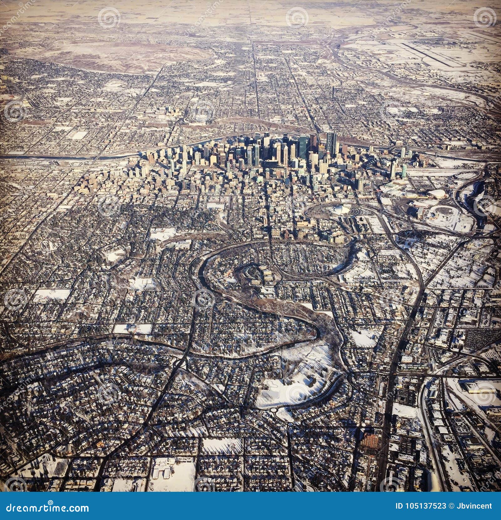 Satellite View Of Calgary Winter Aerial View Of Calgary Alberta Stock Image - Image Of Park,  Architecture: 105137523