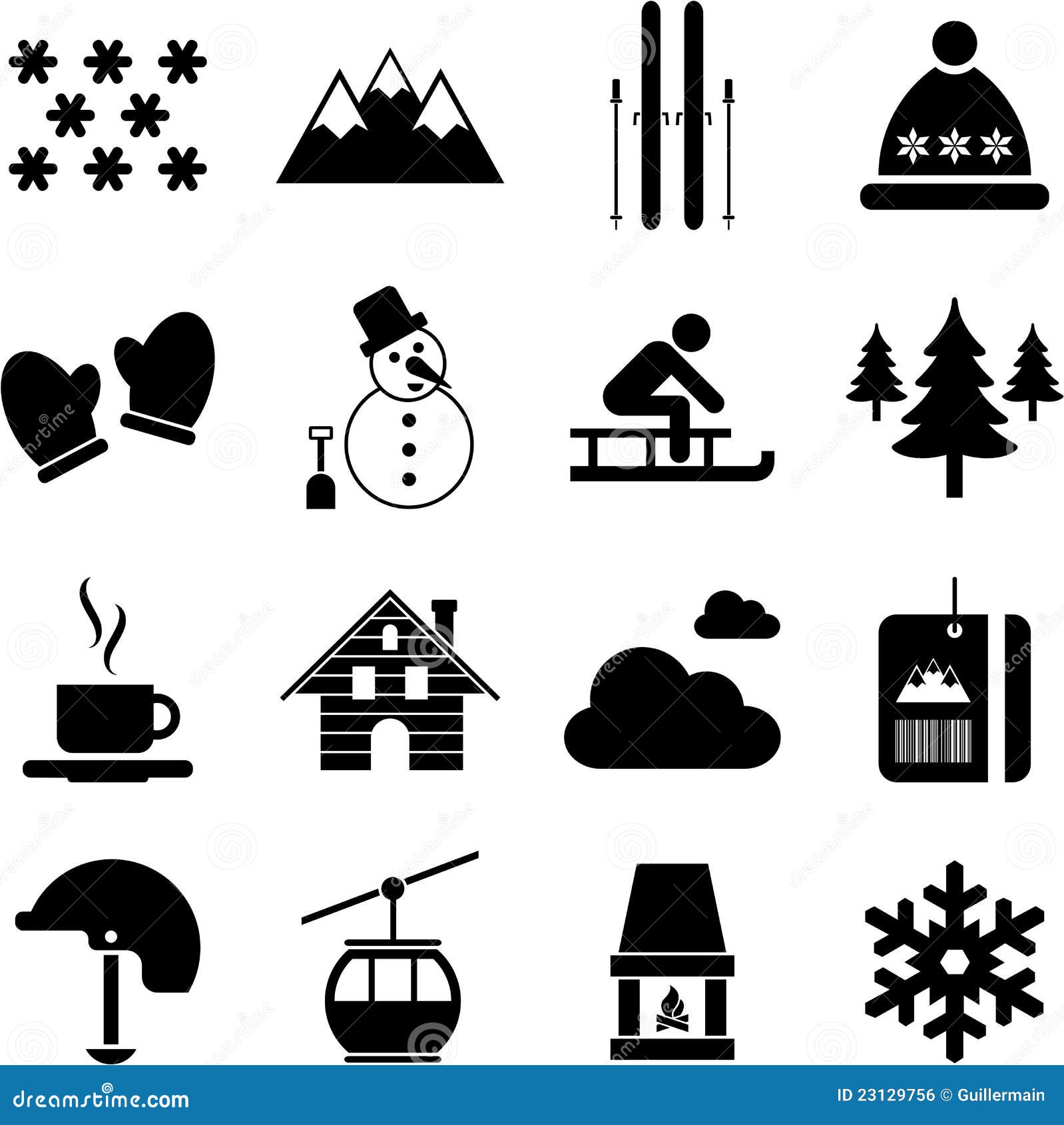 winter/alpine/ski pictograms
