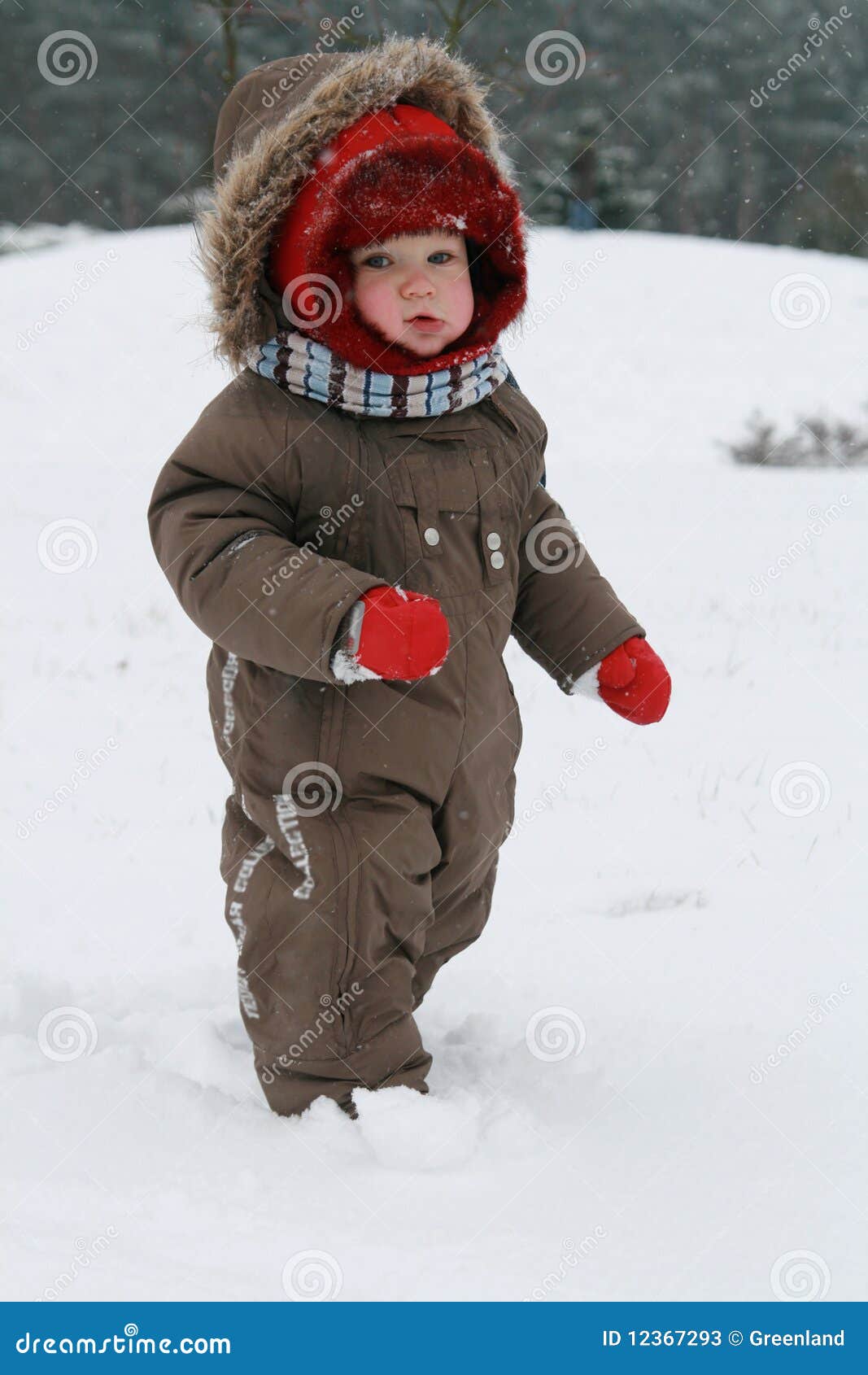 Winter baby stock image. Image of outside, eyes, seasonal 12367293