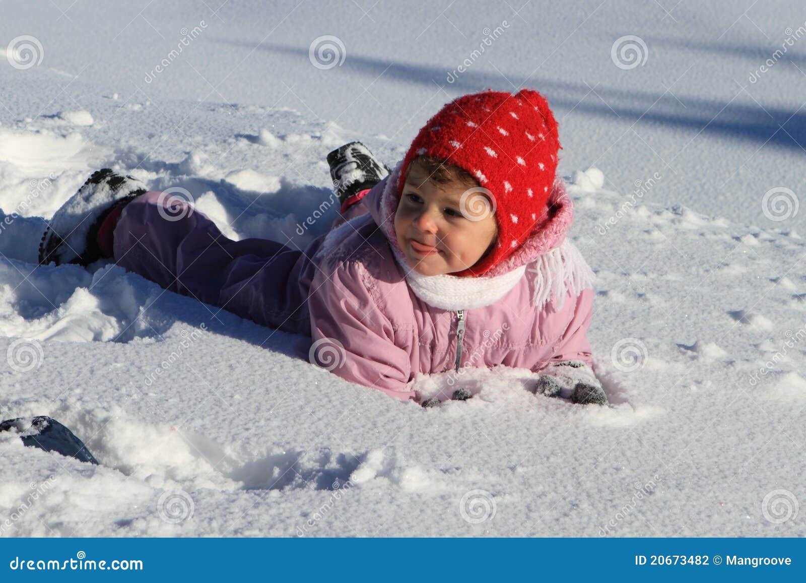 Winter baby in snow stock photo. Image of play, walk 20673482