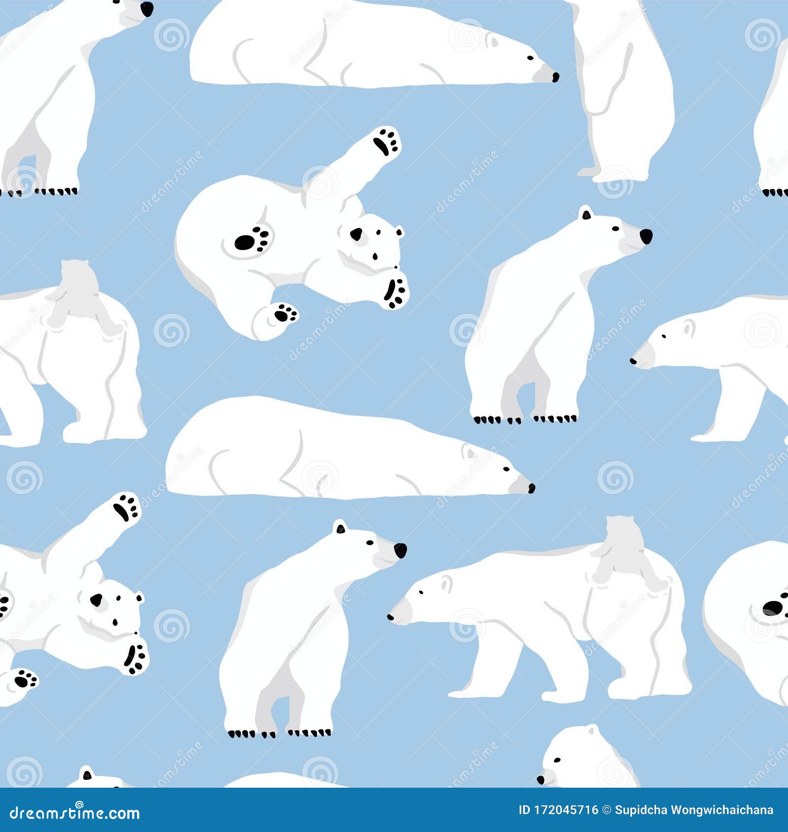 Winter Background with Polar Bear,tree.Vector Illustration Seamless Pattern  for Background,wallpaper,frabic.Editable Element Stock Vector -  Illustration of fabric, family: 172045716