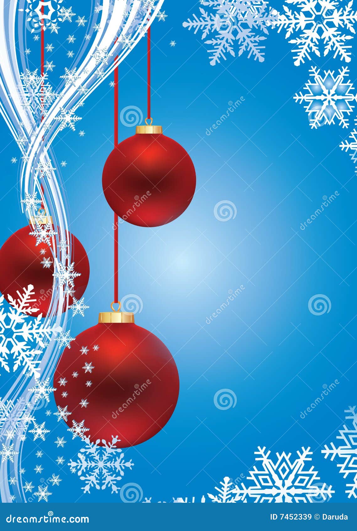 Winter Background with Red Balls Stock Illustration - Illustration of ...
