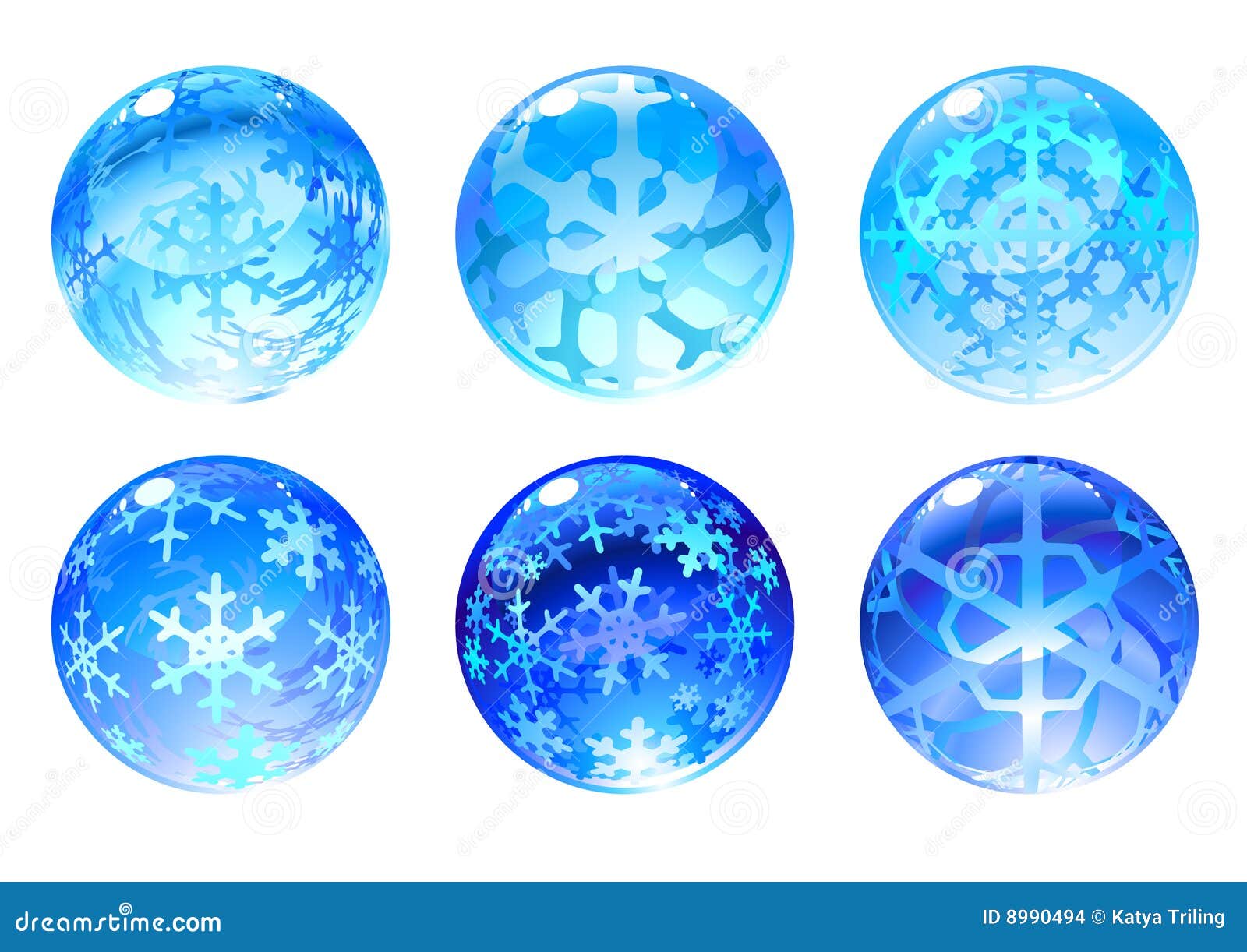 Winter balls stock vector. Illustration of christmas, reflection 8990494