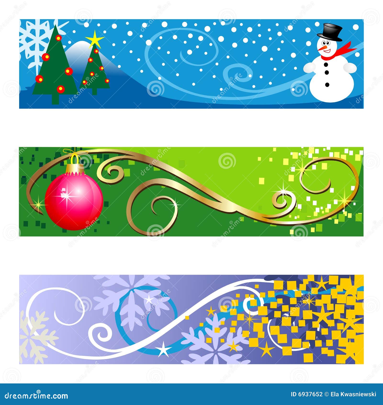 Winter Banners on White Background Stock Illustration - Illustration of ...