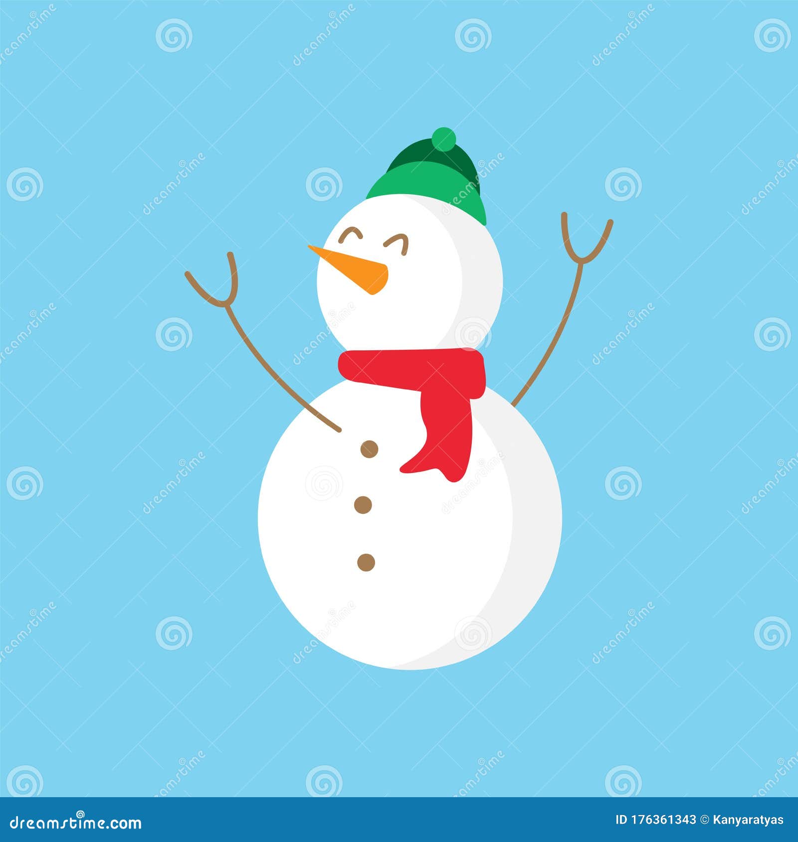 Simple Draw Snowman Cartoon Vector Illustration Design. Stock Vector -  Illustration of background, character: 176361343
