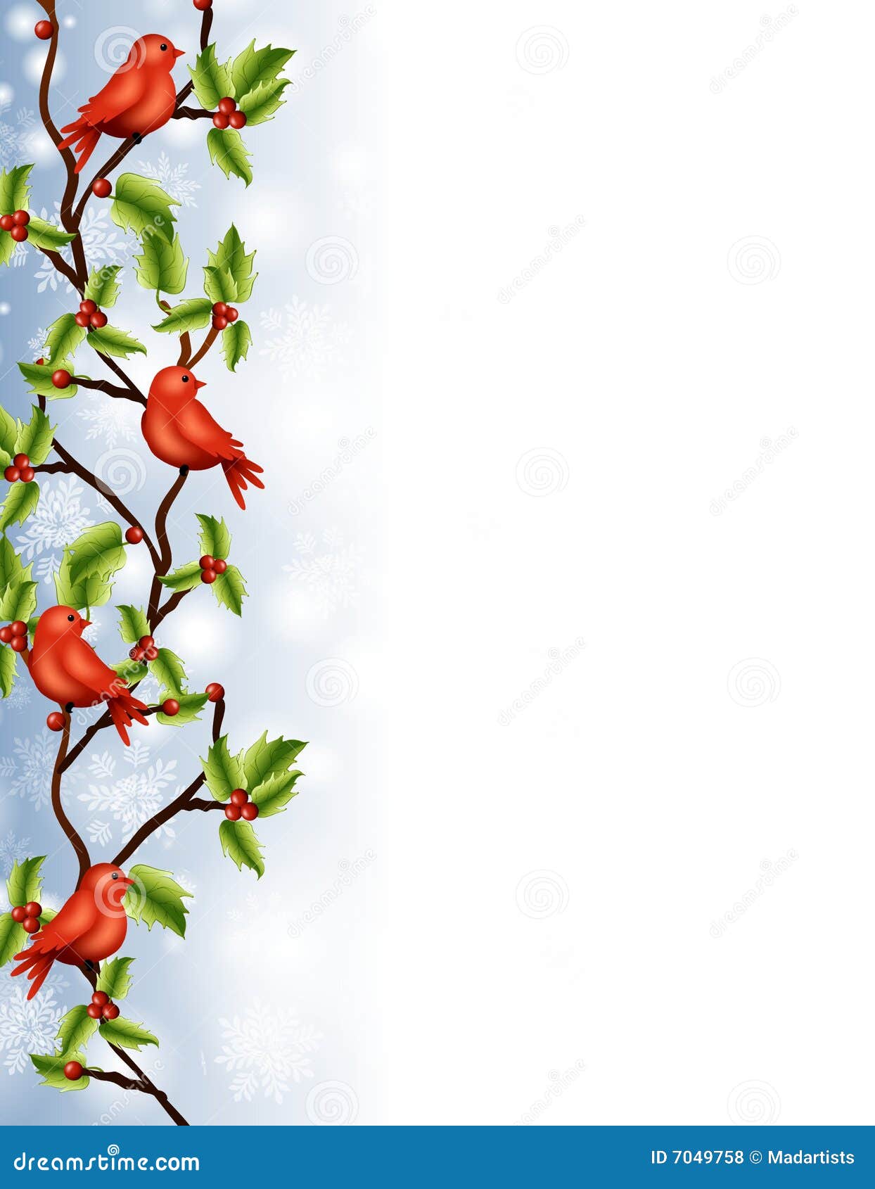 winter birds holly border 2 stock illustration illustration of winter page borders free download