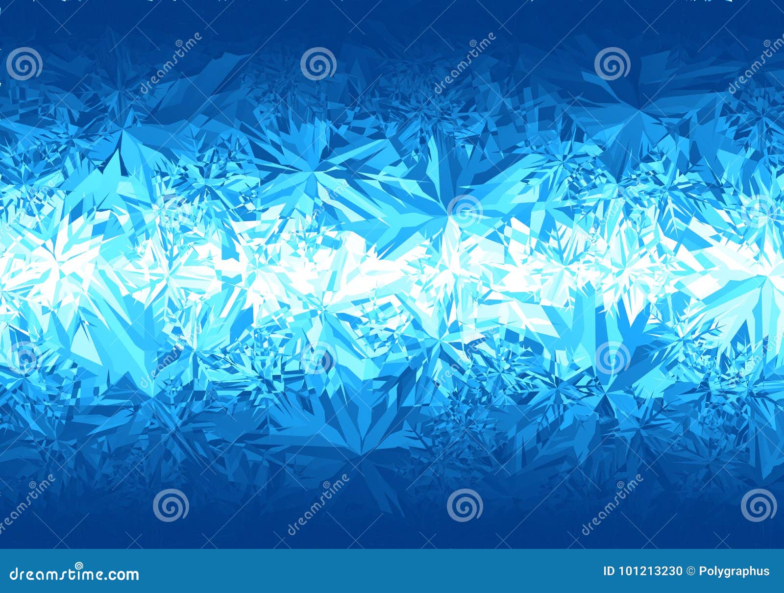 winter blue frost pattern on white background