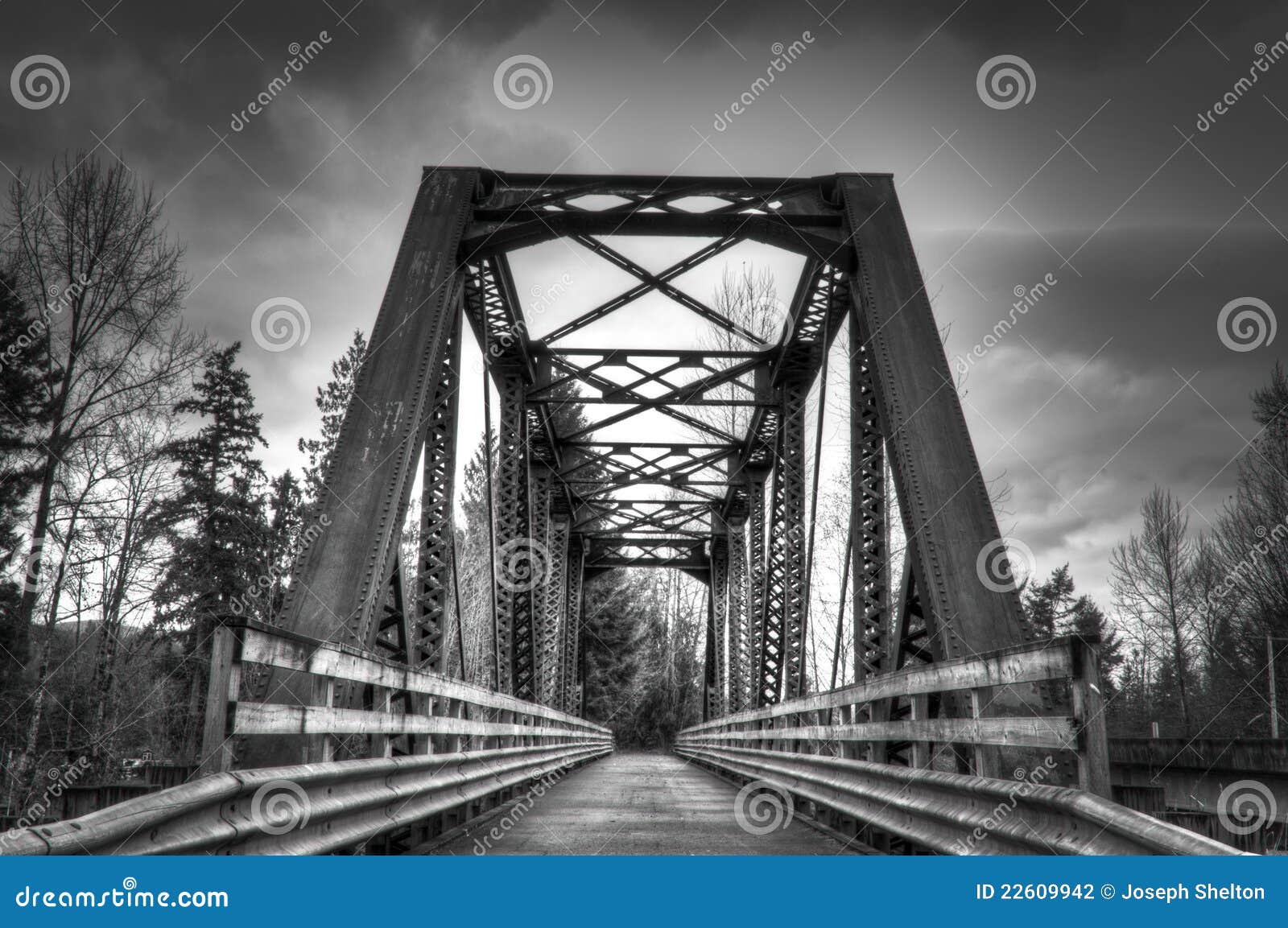 Winter bridge stock photo. Image of trees, view, access 22609942