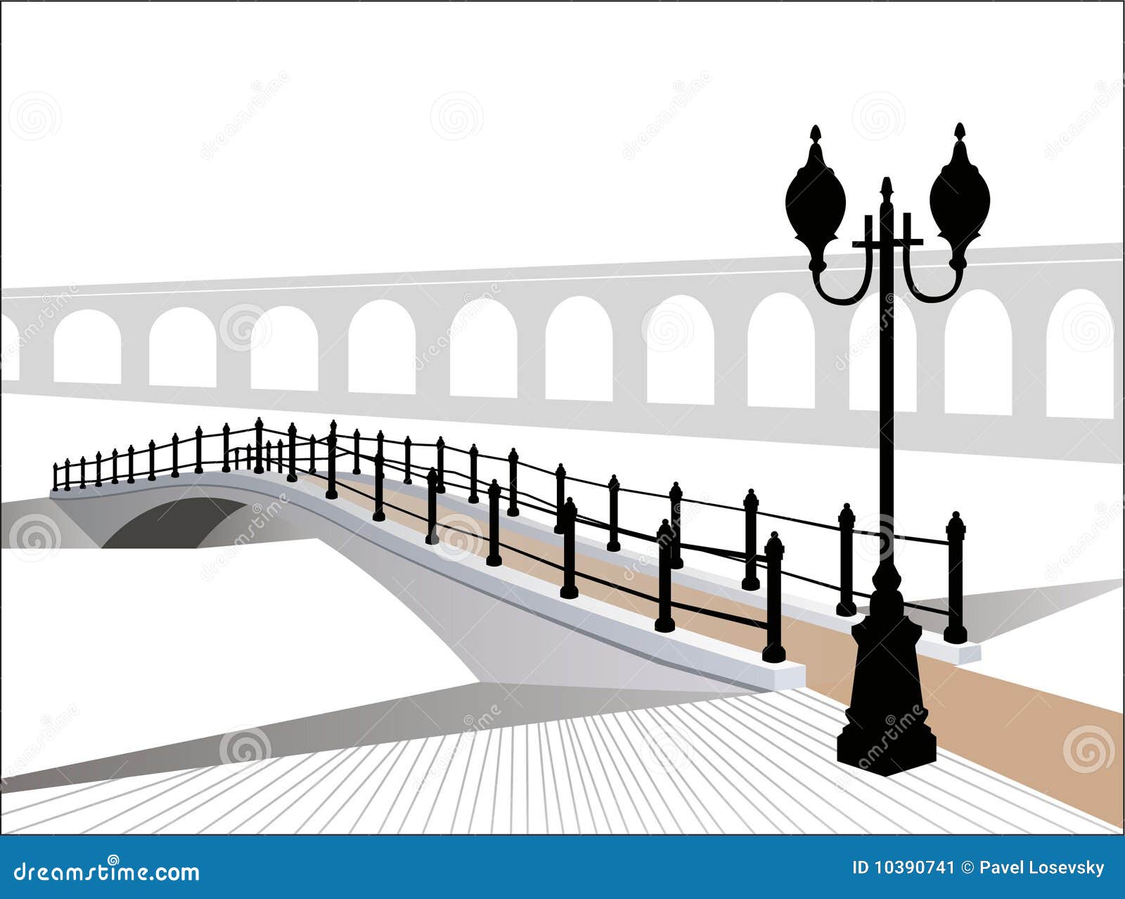Winter bridge vector stock vector. Illustration of silhouette 10390741