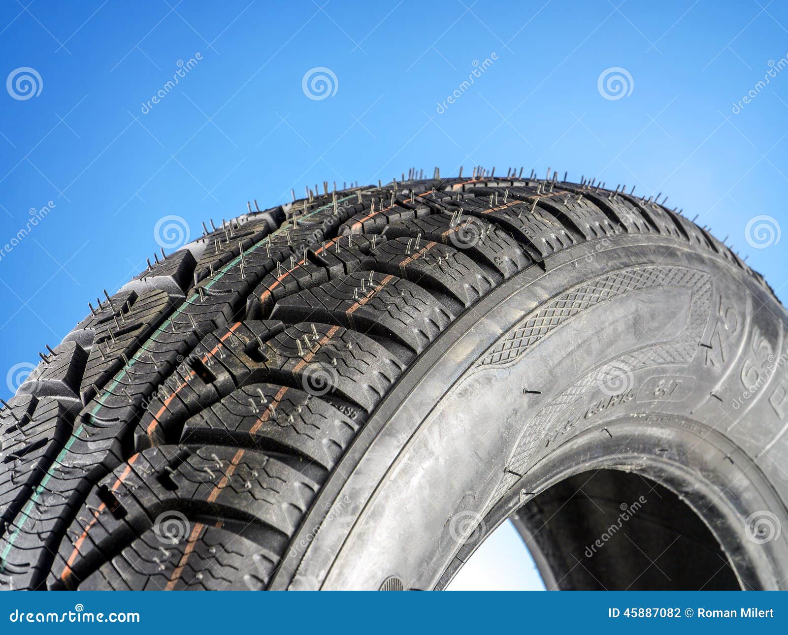 Winter car tire stock photo. Image of automobile, rubber 45887082