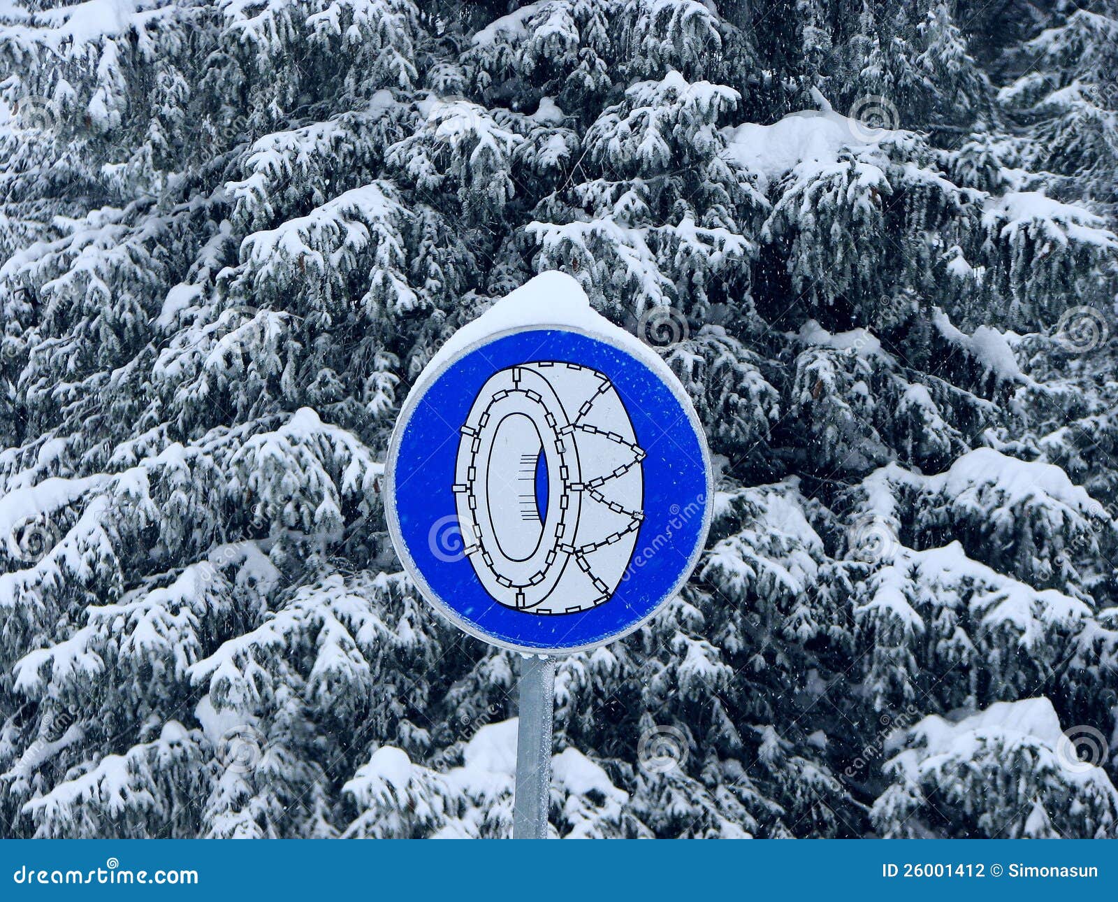 Winter chains warning sign stock photo. Image of aware 26001412