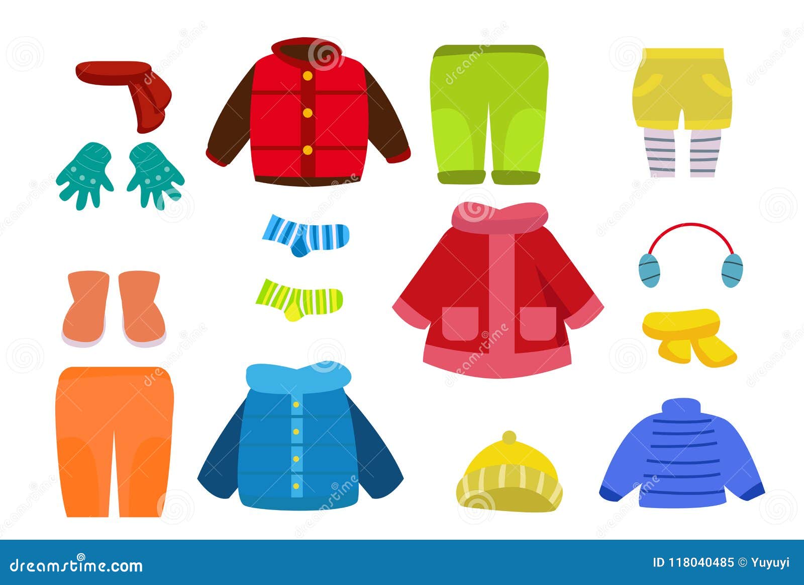 Winter clothes collection stock vector. Illustration of style - 118040485