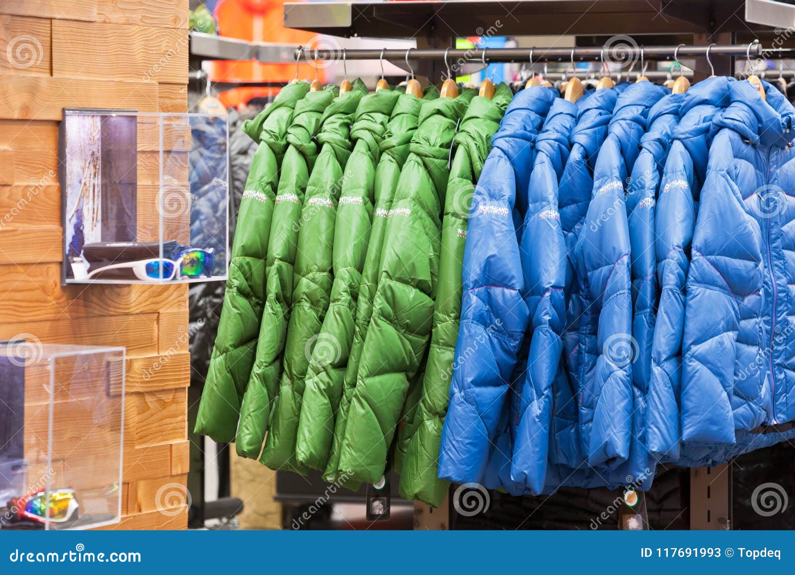 Winter Clothes Hanging at a Store Editorial Stock Photo - Image of ...