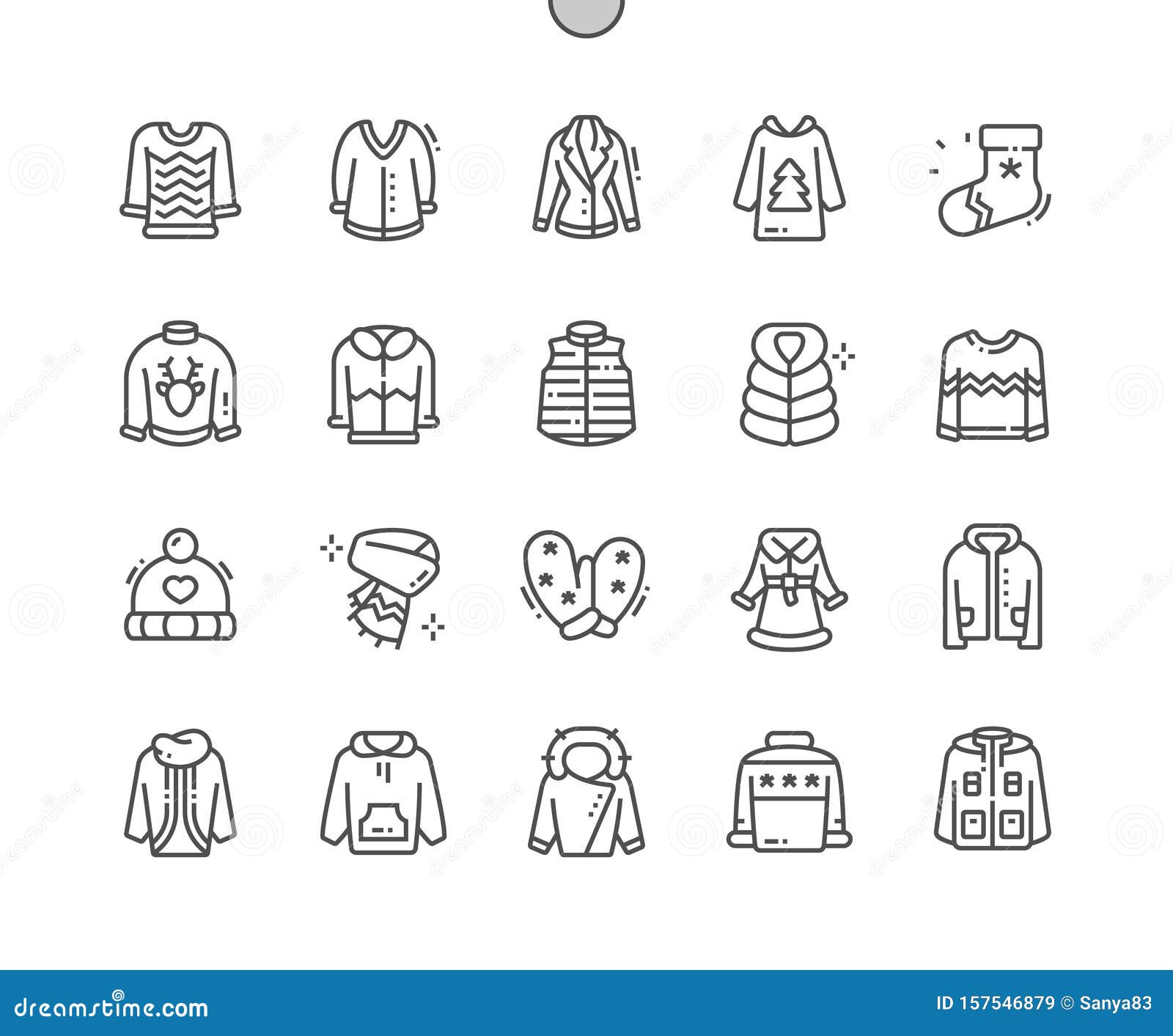 Winter Clothes Well-crafted Pixel Perfect Vector Stock Vector ...