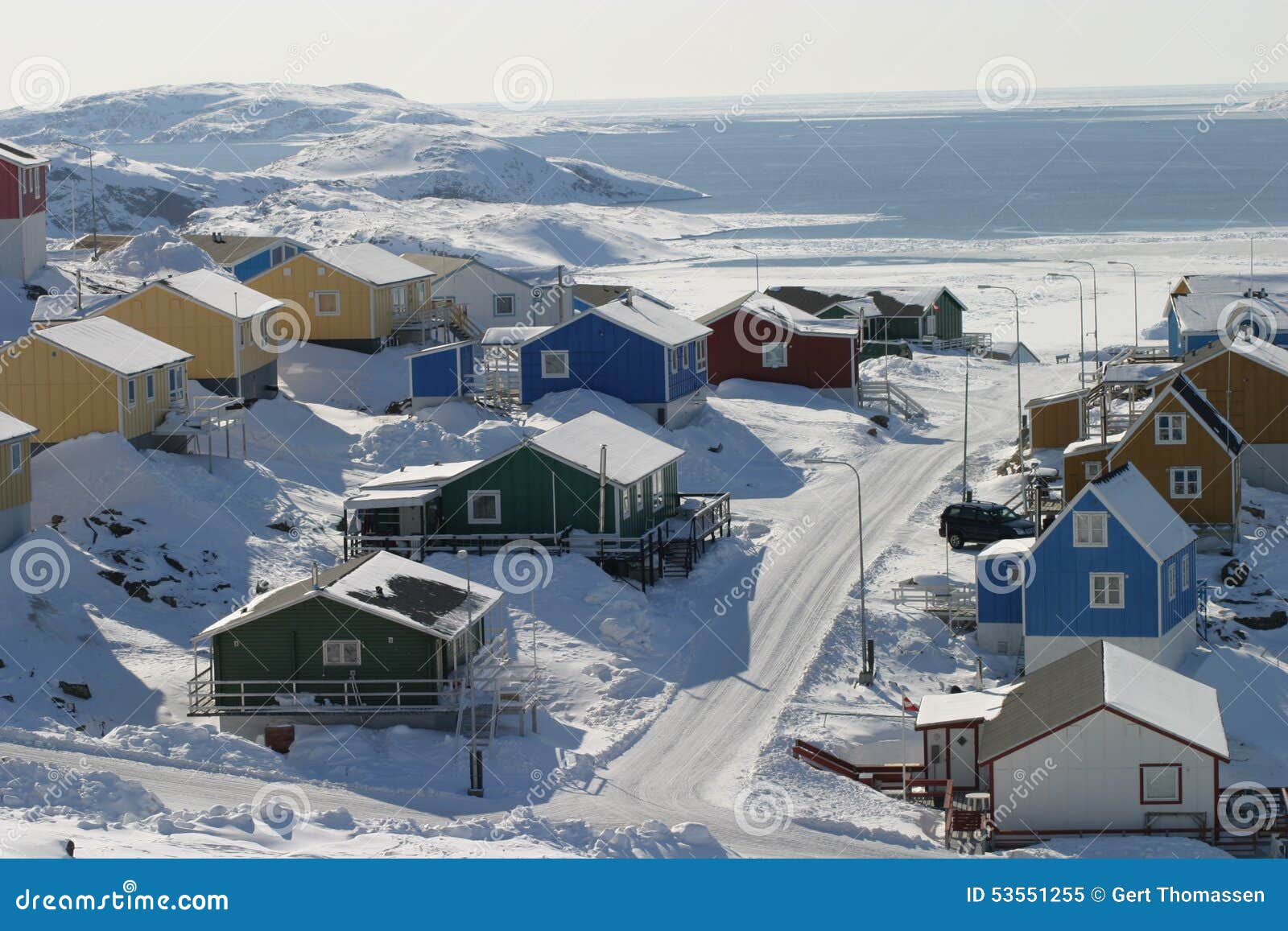 Winter stock image. Image of arctic, houses, colorful 53551255