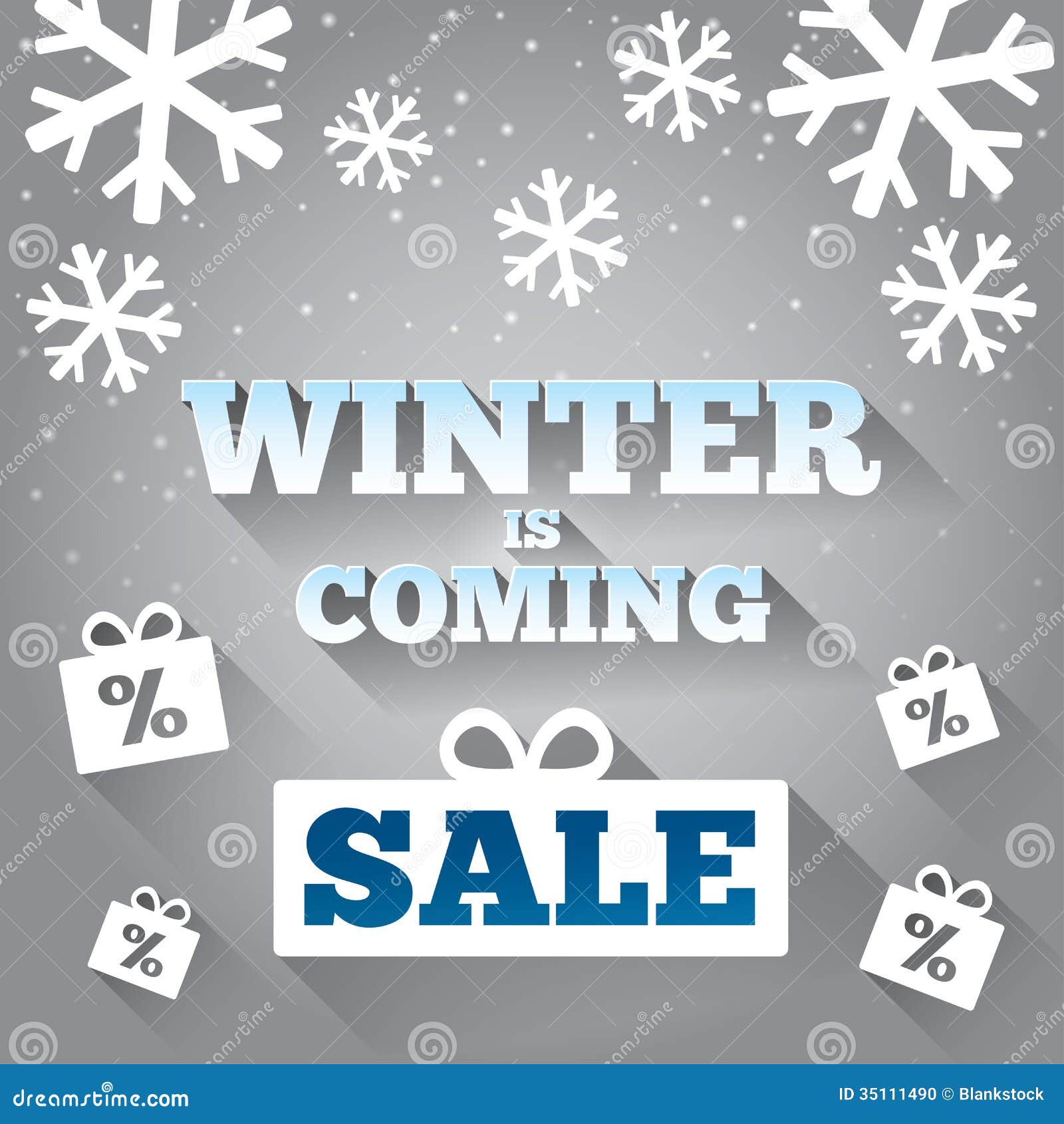 Winter Is Coming Sale Background. Merry Christmas. Stock 
