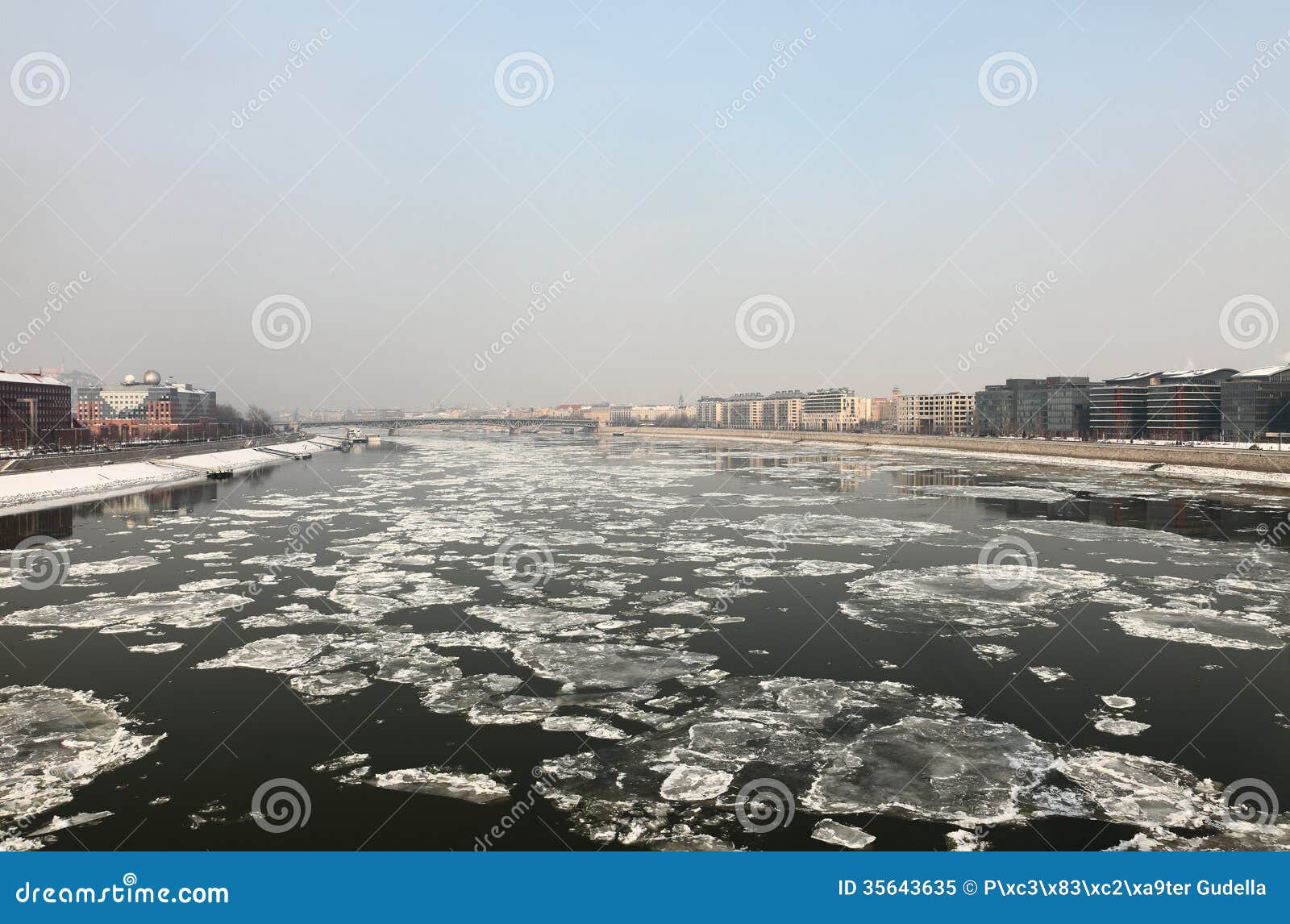 Winter Danube stock image. Image of bridge, danube, weather 35643635
