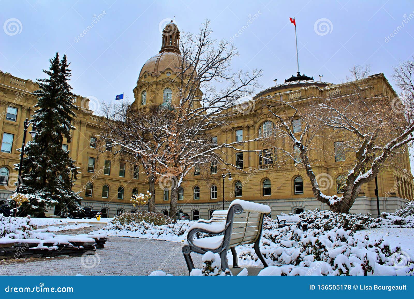 winter day at the alberta legislature