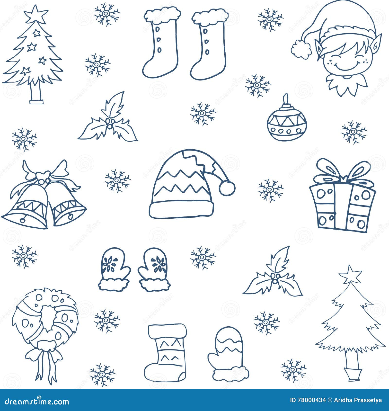 Winter Doodle Set with Hand Draw Stock Vector - Illustration of vector ...