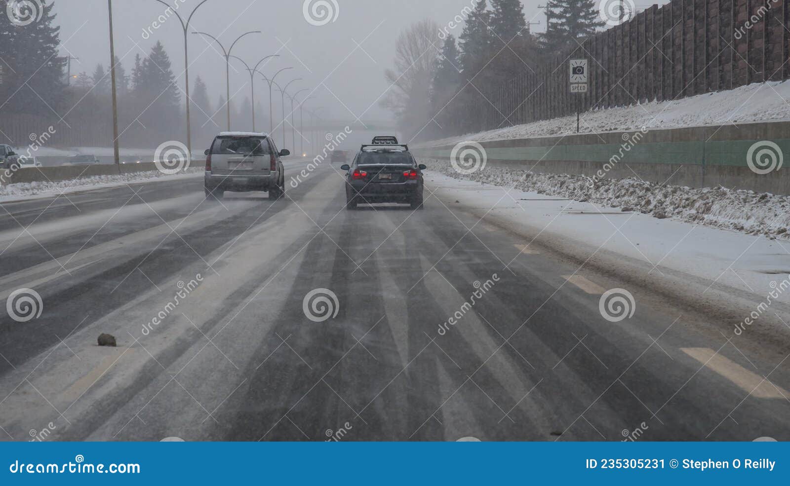 Winter driving in Alberta stock image. Image of vehicle 235305231