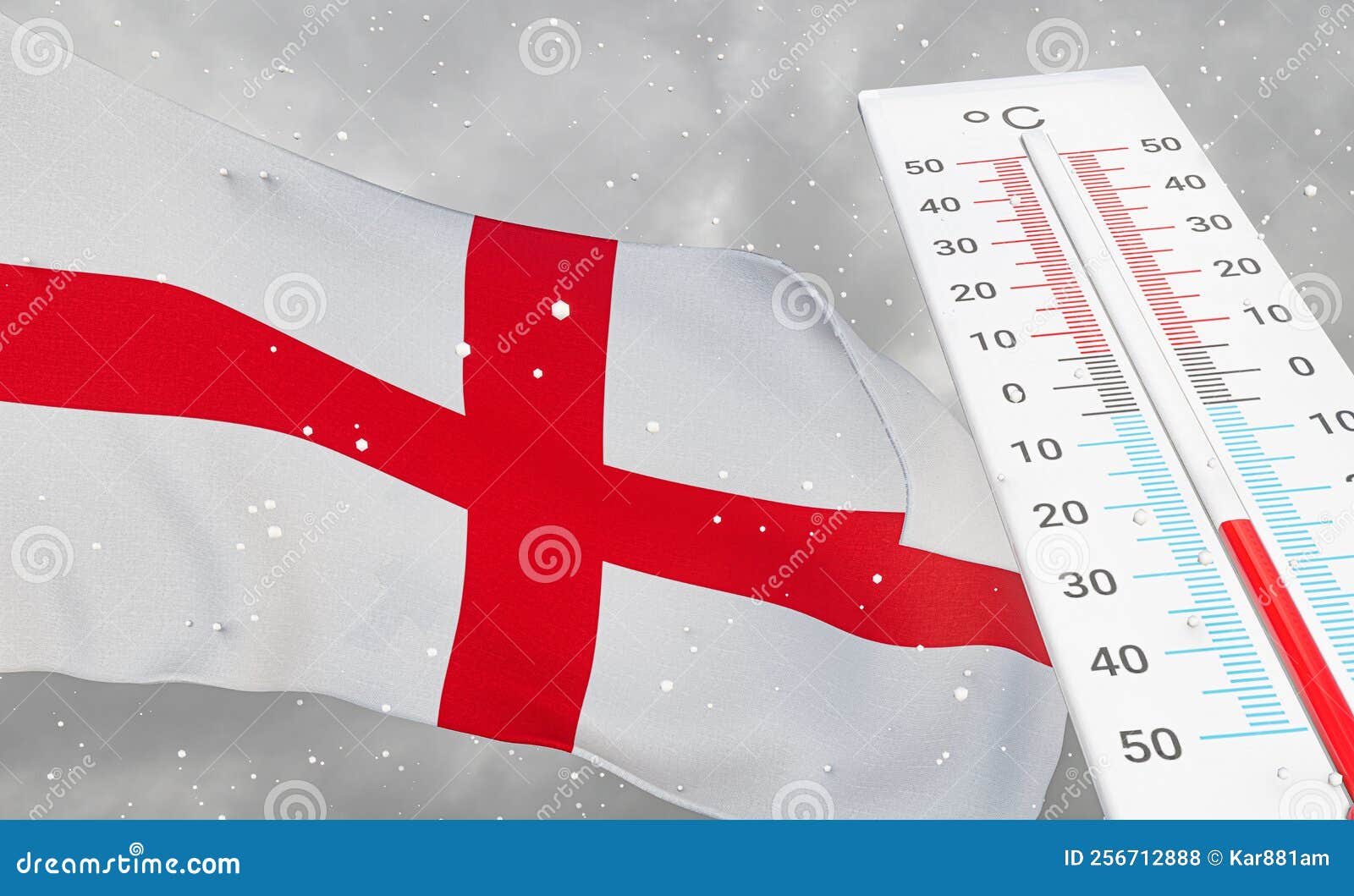 Winter in England with Severe Cold, Negative Temperature, Cold Season