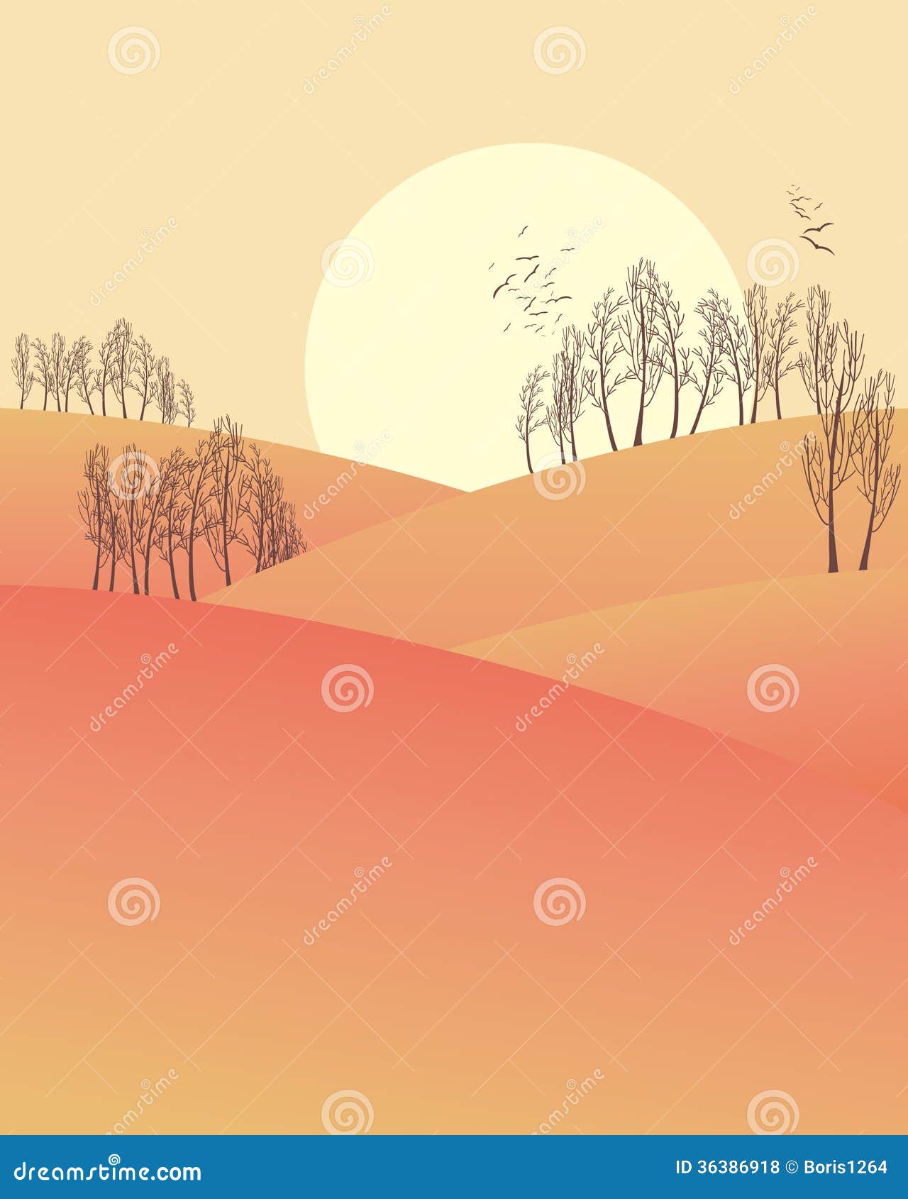 Winter evening stock vector. Illustration of fauna, outdoors - 36386918