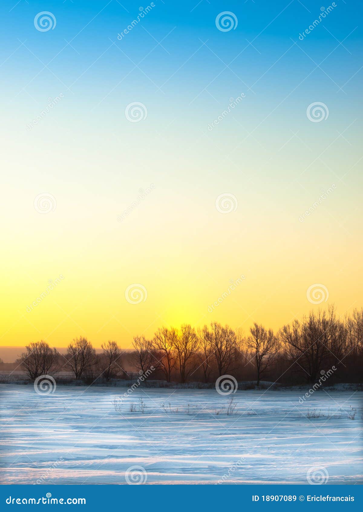 winter fields at sunrise