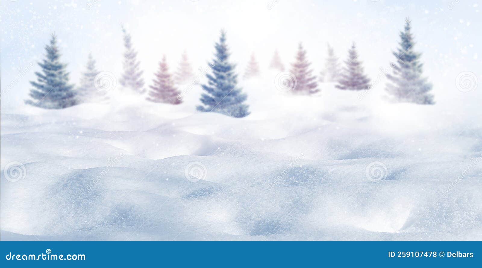 winter forest against the background of snowdrifts. christmas background.