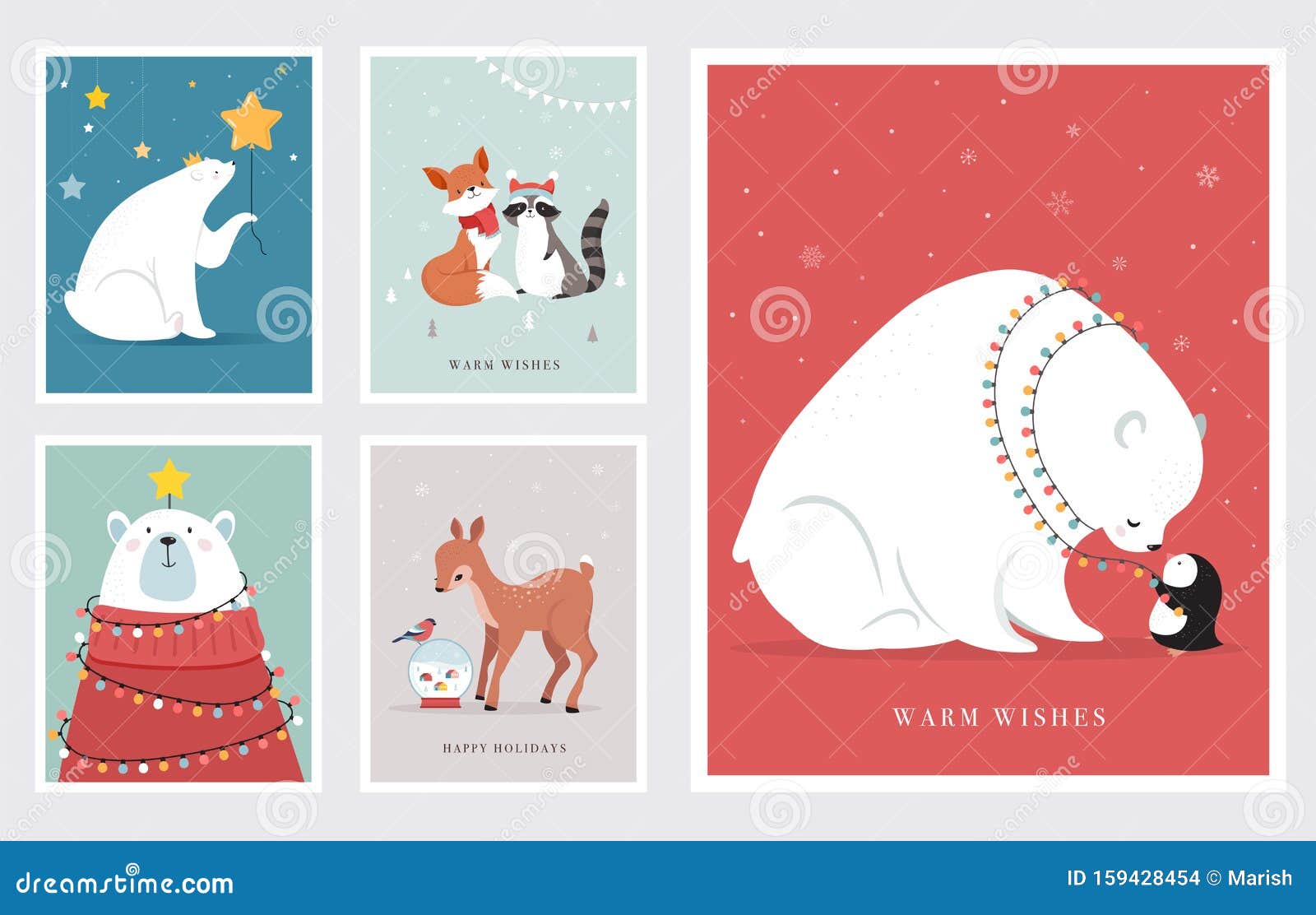 Download Winter Forest Animals, Merry Christmas Greeting Cards ...