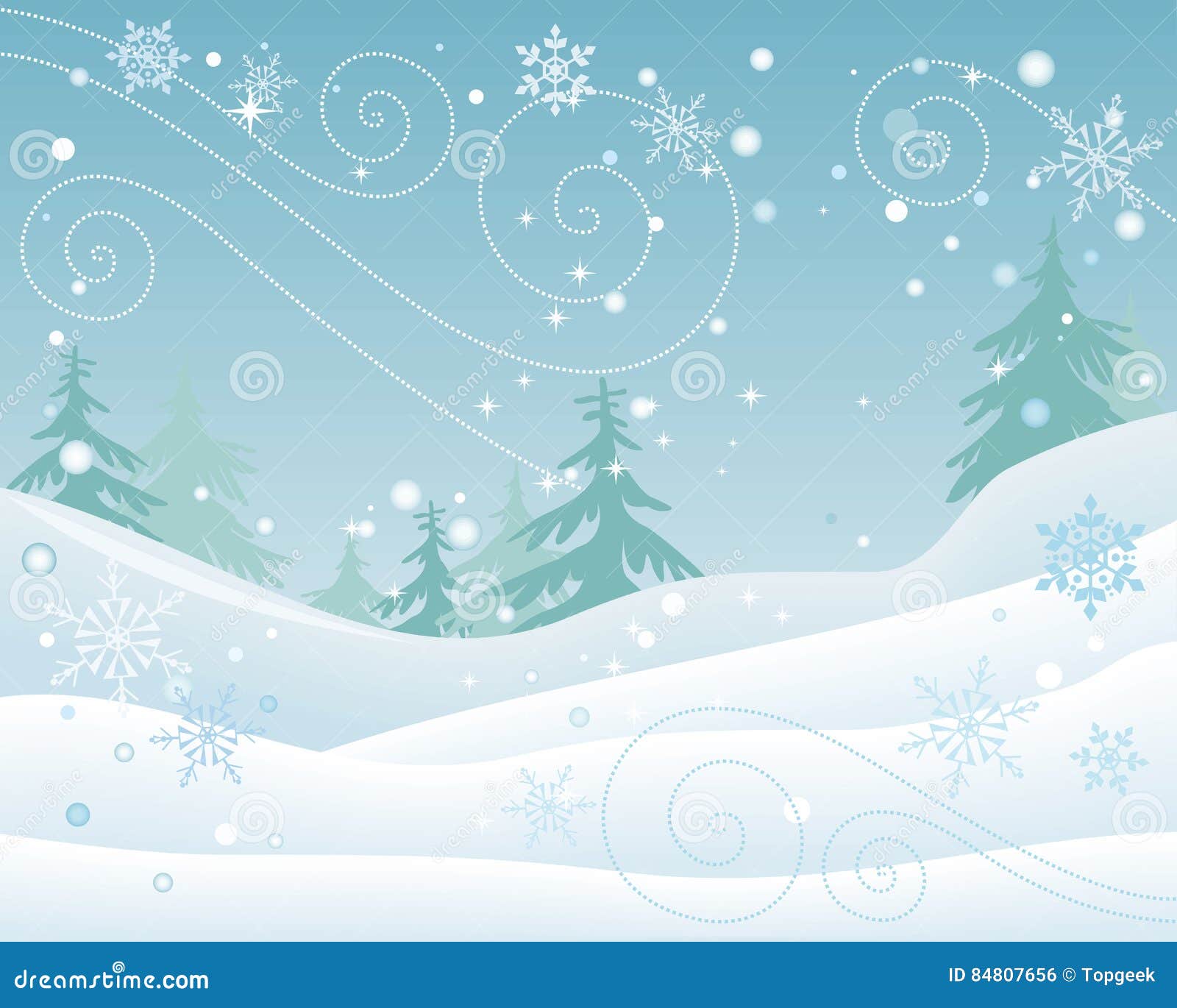 Download Winter Forest Landscape Flat Design Vector Stock Vector - Illustration of background, cold: 84807656