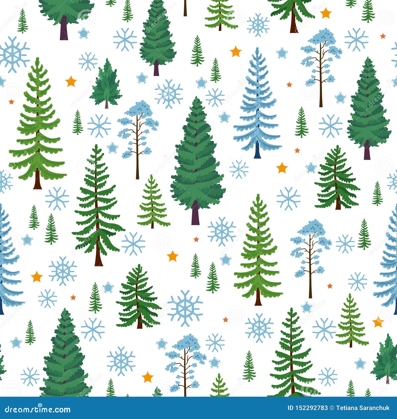 Download Winter Forest Trees Pattern. A Woodland Background Stock ...