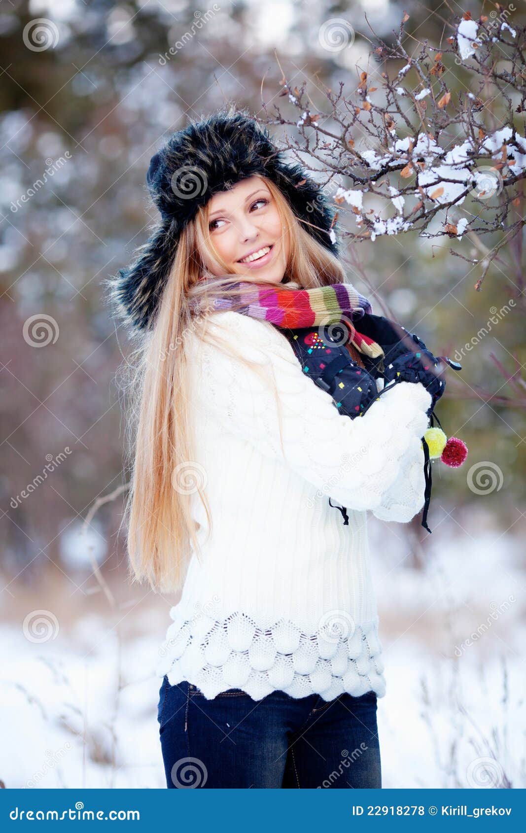 Winter girl stock photo. Image of positive, happy, nature - 22918278