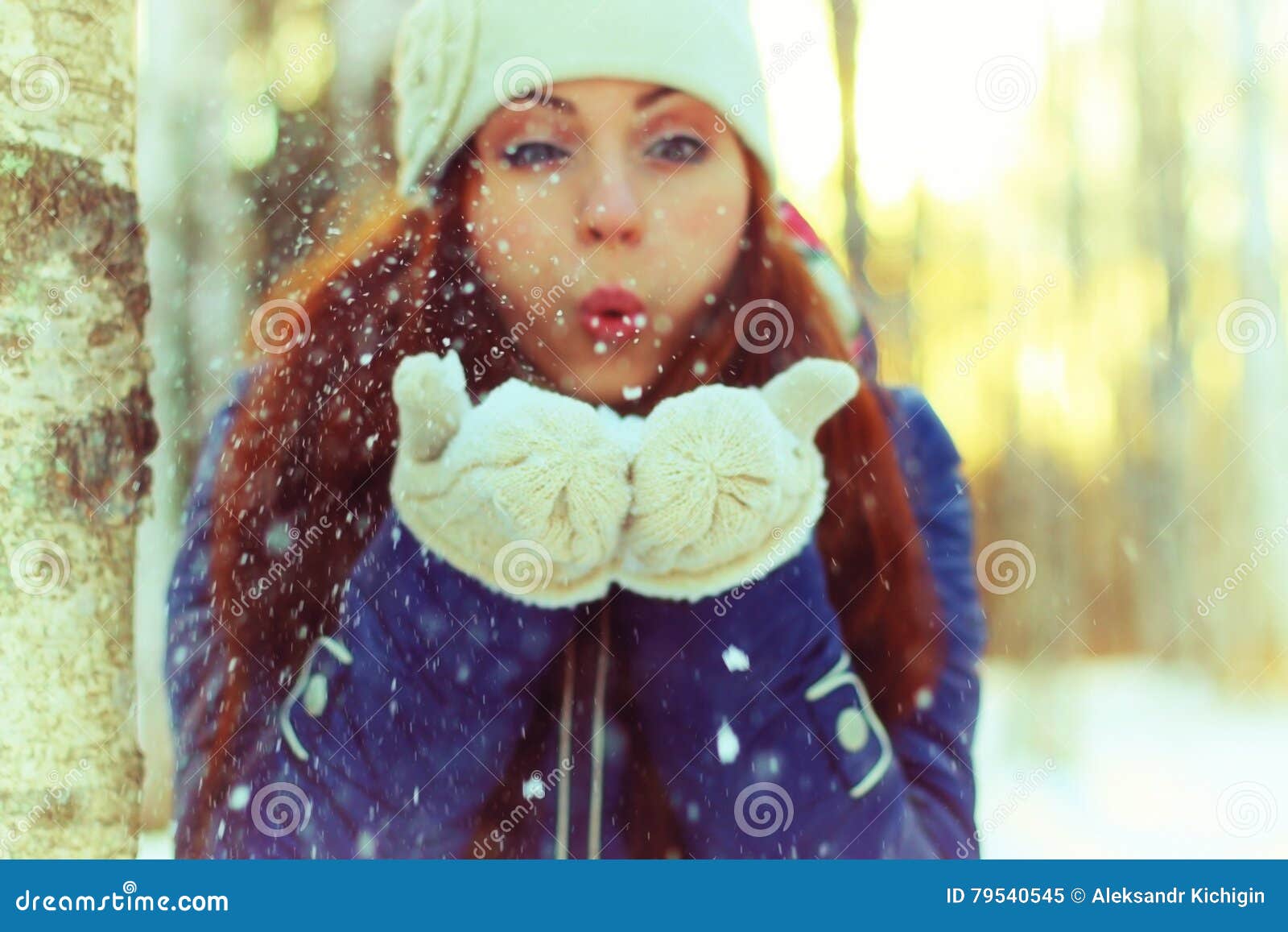 Winter girl snowball stock image. Image of people, pretty - 79540545