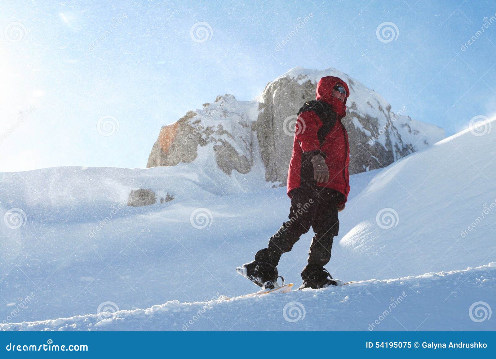 Winter hiking stock image. Image of season, hike, blizzard 54195075
