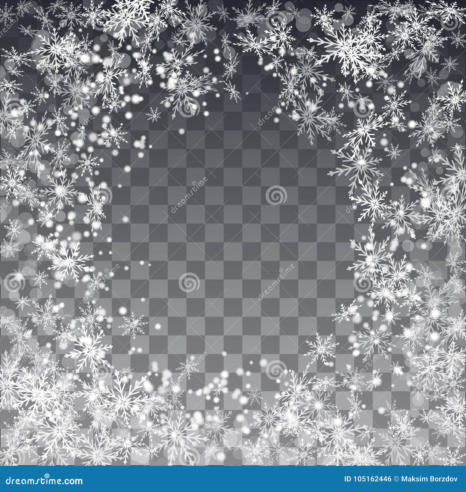 Falling Snow on a Transparent Background. Vector Illustration 10 EPS ...