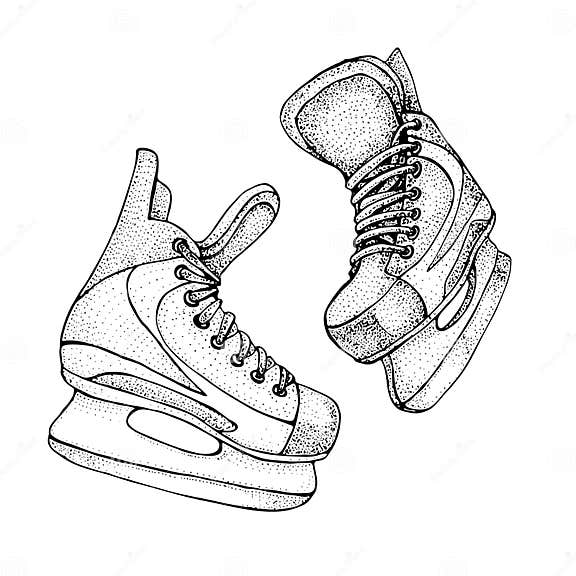 winter-holidays-card-with-ice-skates-cartoon-sketch-ice-hockey-skates