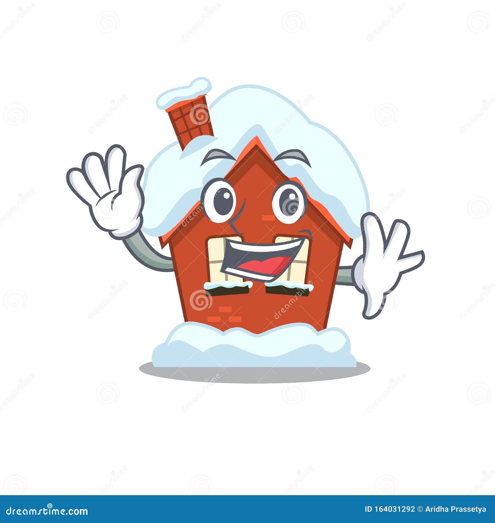 Download Winter House In The Cartoon Shape Waving Stock Vector - Illustration of cartoon, entrance: 164031292