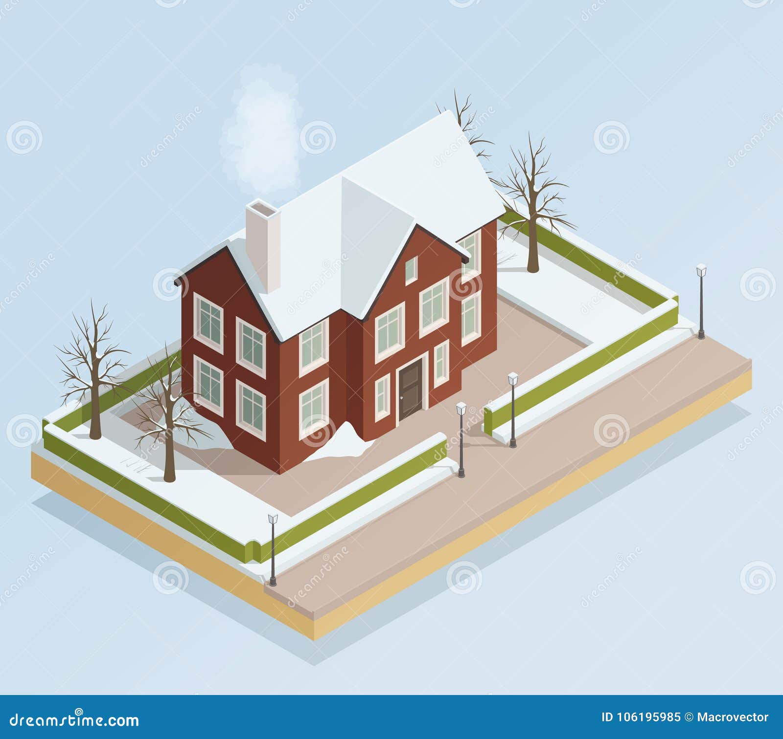 Download Winter House Outdoor Isometric View Stock Vector ...