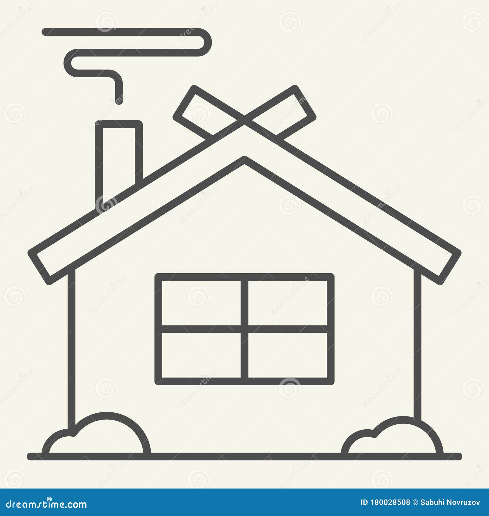 Download Winter House Thin Line Icon. Christmas Home Outline Style Pictogram On White Background. New ...