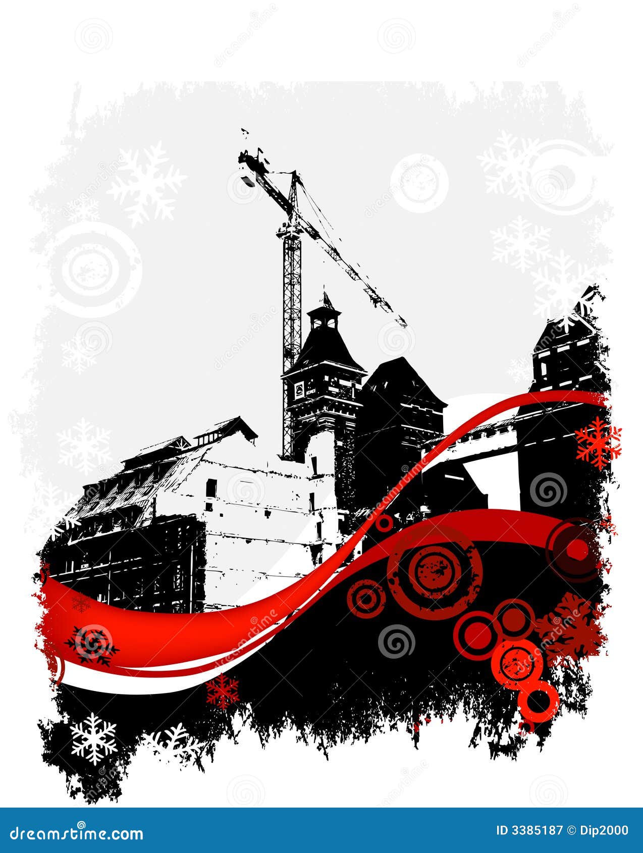 Winter, industrial site stock vector. Illustration of shadow 3385187