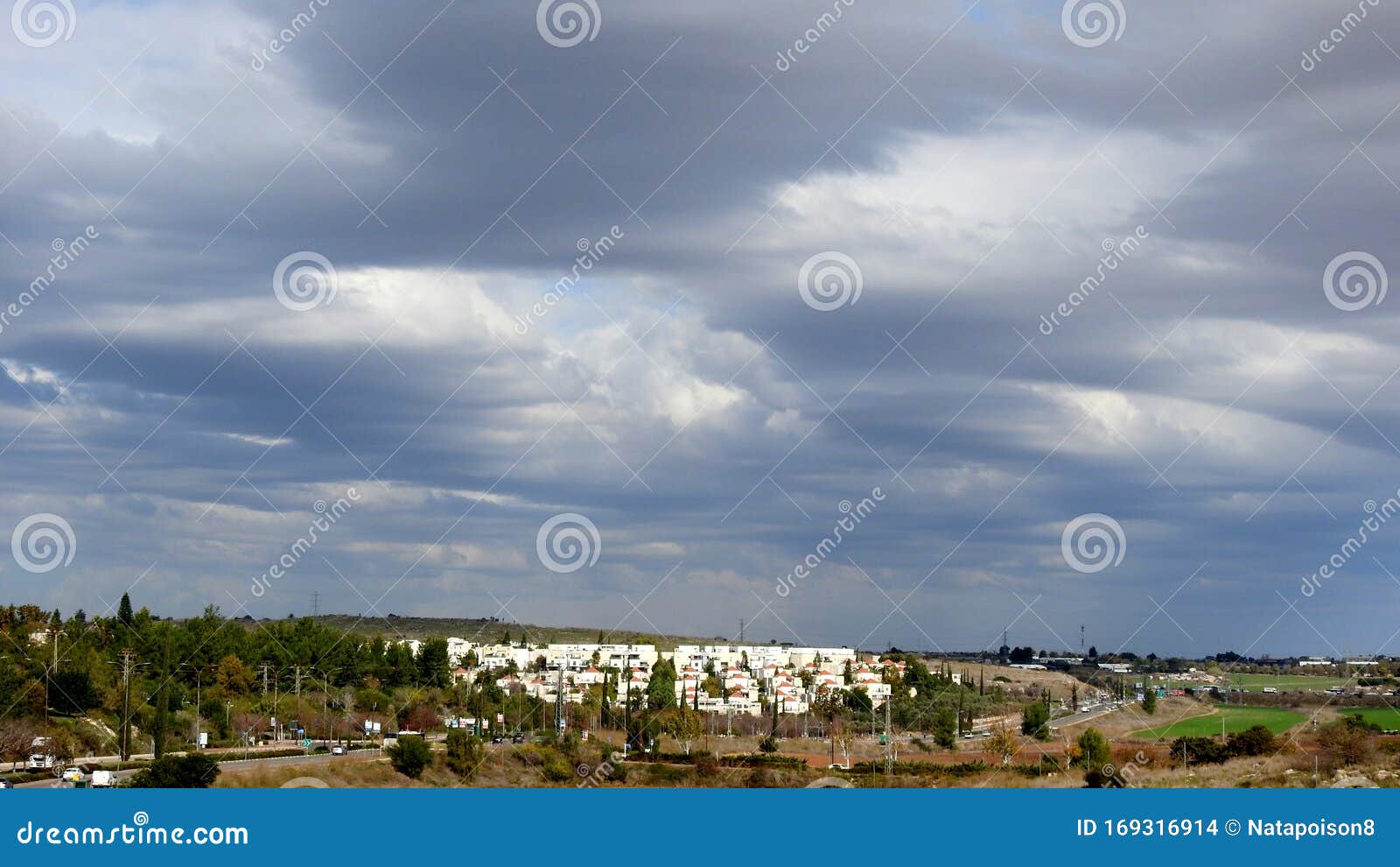 winter in israel. city modiin.